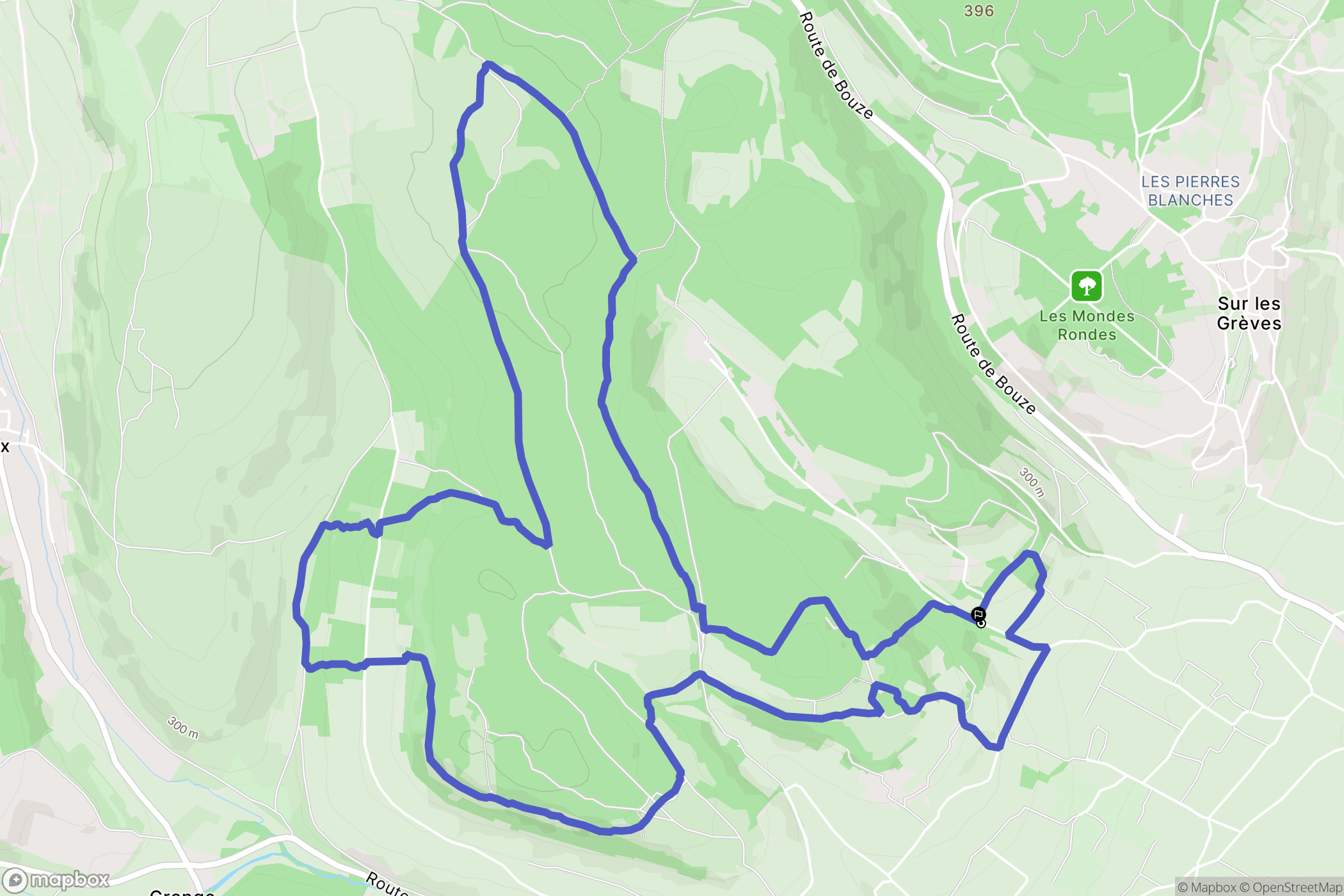Beaune : carte du parcours de randonnée - France