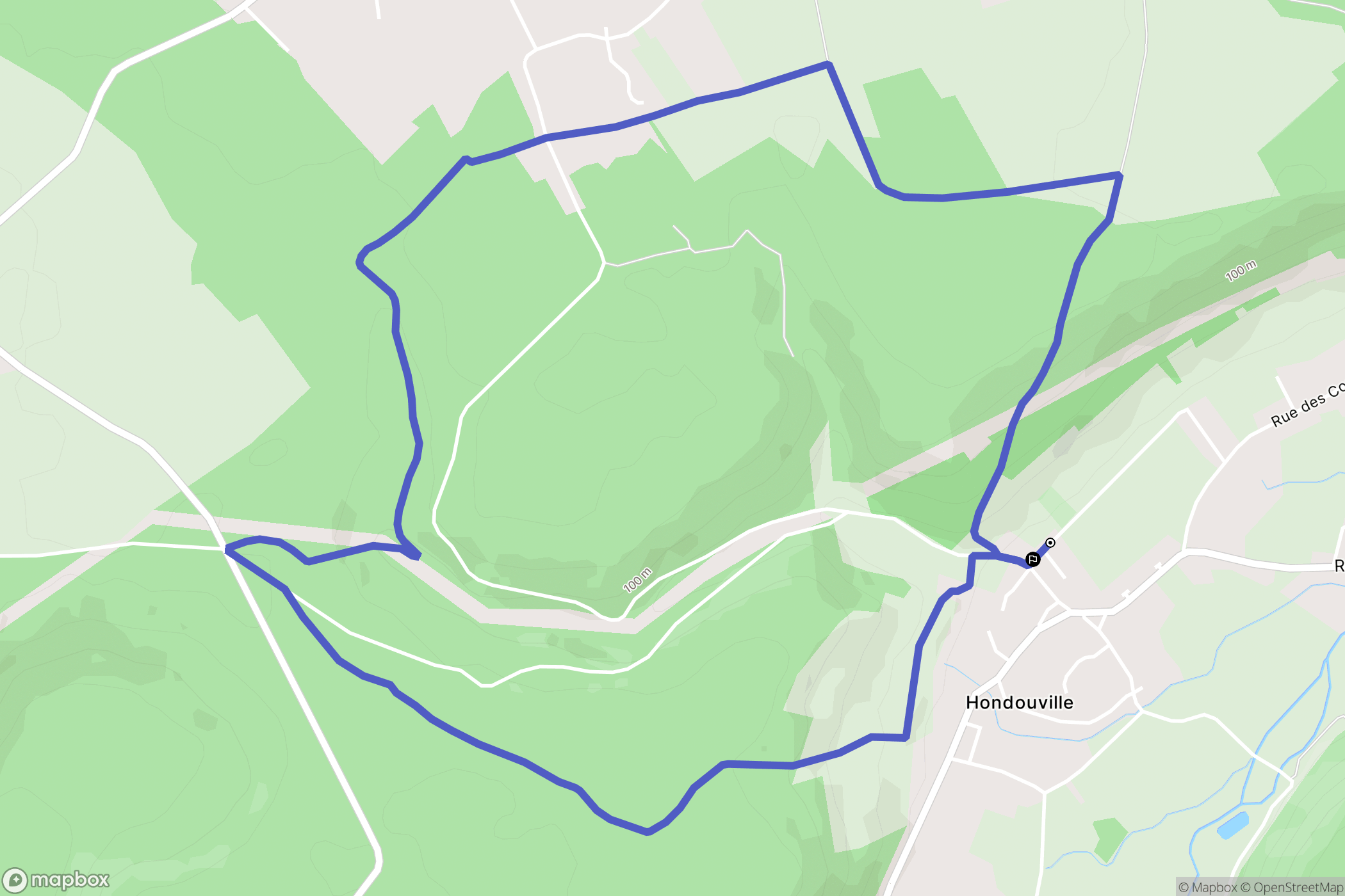 Hondouville : carte du parcours de randonnée - France