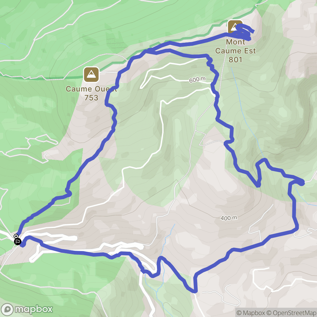 Évenos : carte du parcours de randonnée - France