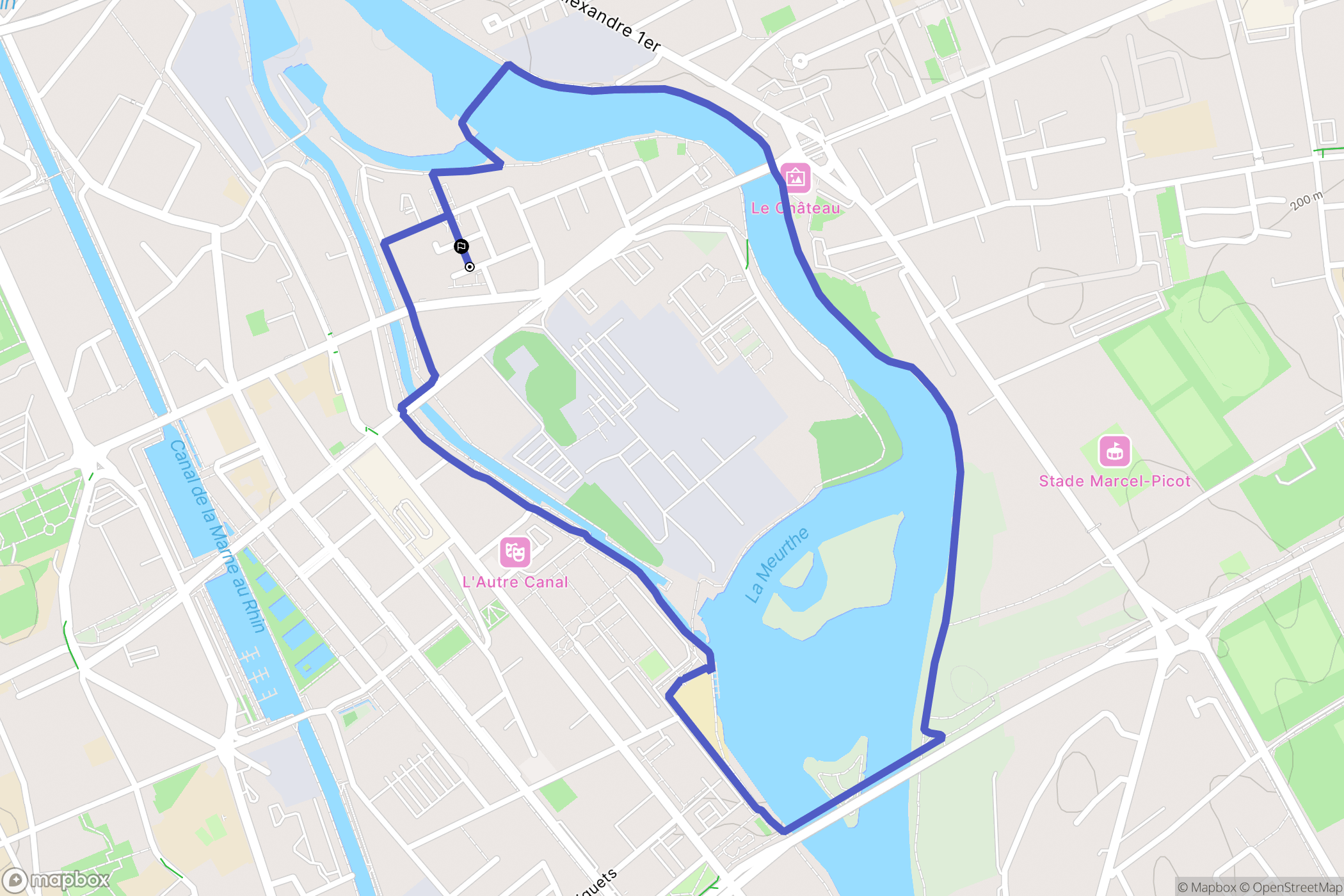 Nancy : carte du parcours de randonnée - France