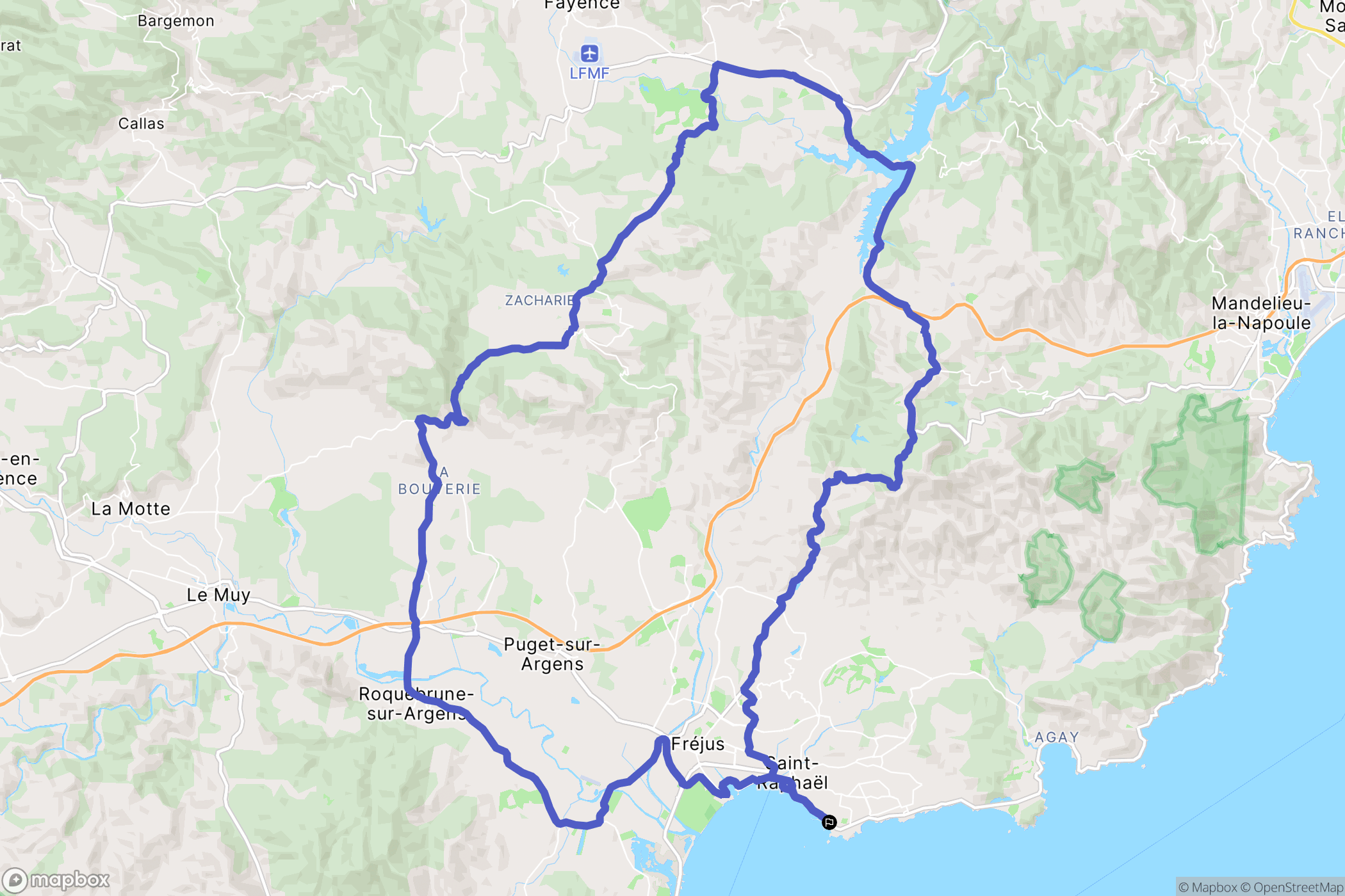 Saint-Raphaël : carte du parcours de randonnée - France