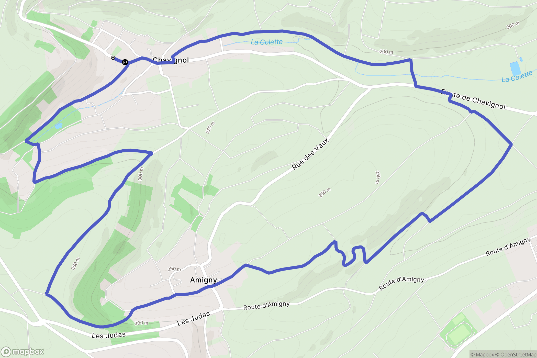Sancerre : carte du parcours de randonnée - France