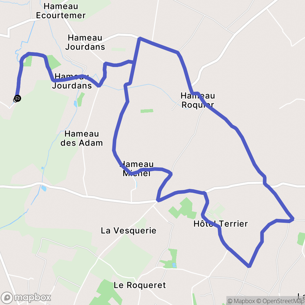 Rauville-la-Bigot : carte du parcours de randonnée - France