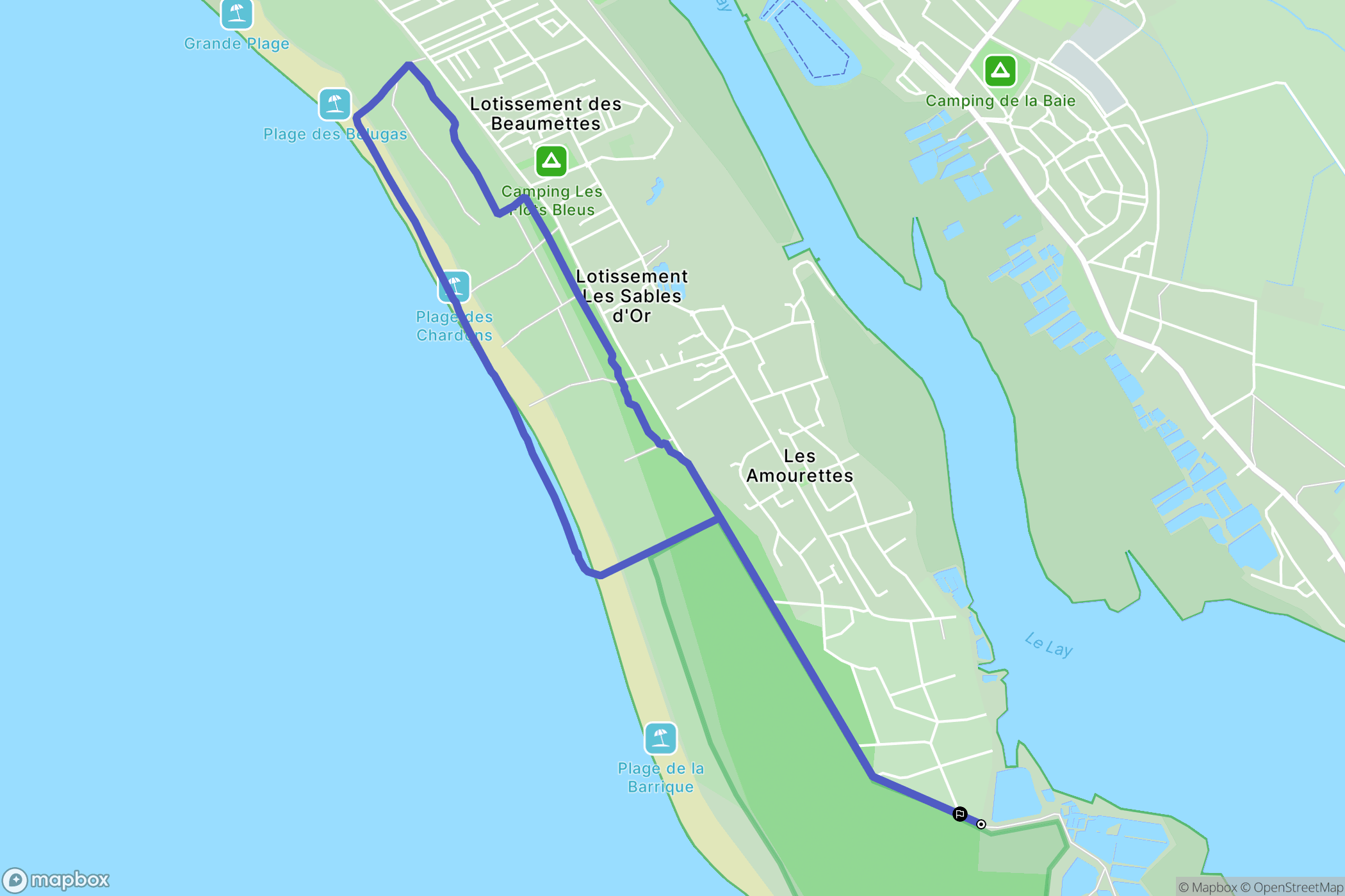 L'Aiguillon-la-Presqu'ile : carte du parcours de randonnée - France