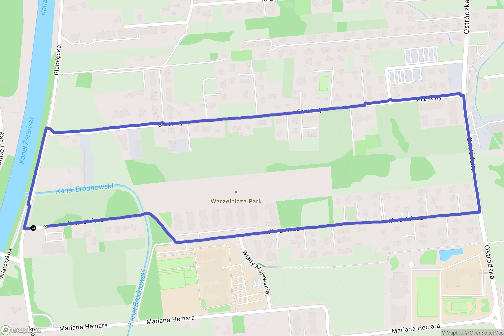 Warszawa: mapa trasy - Poland