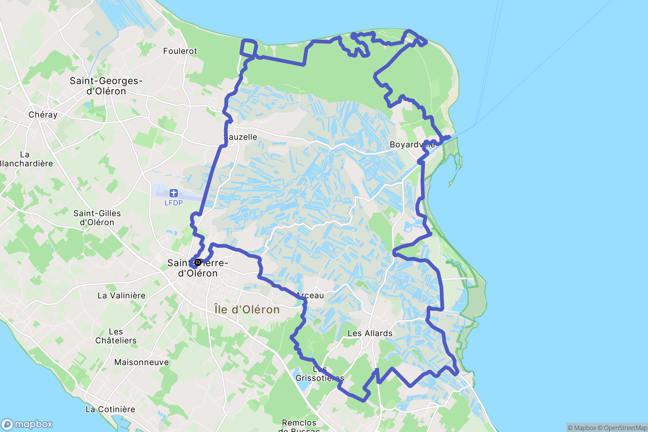 Saint-Pierre-d'Oléron : carte du parcours de randonnée - France