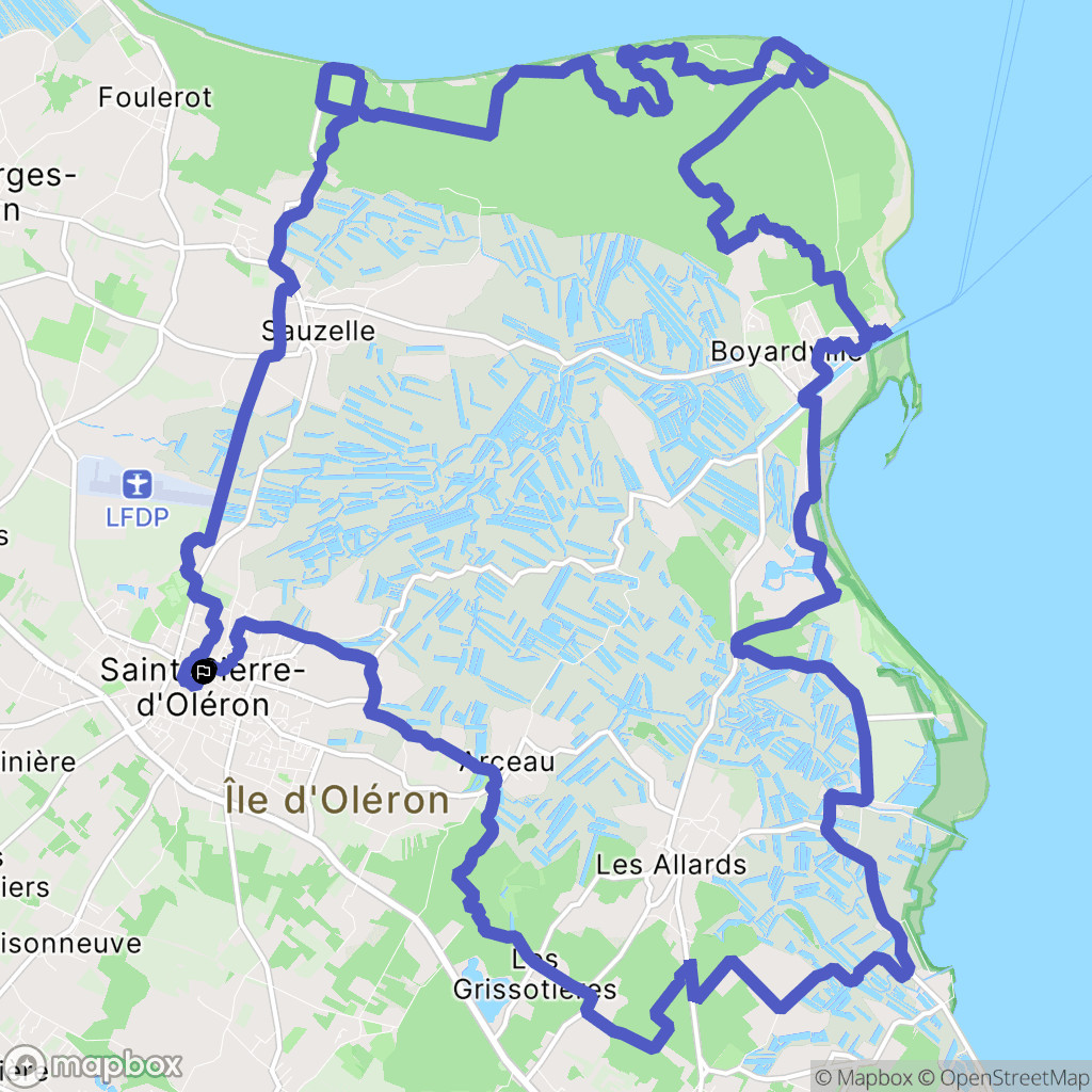 Saint-Pierre-d'Oléron : carte du parcours de randonnée - France