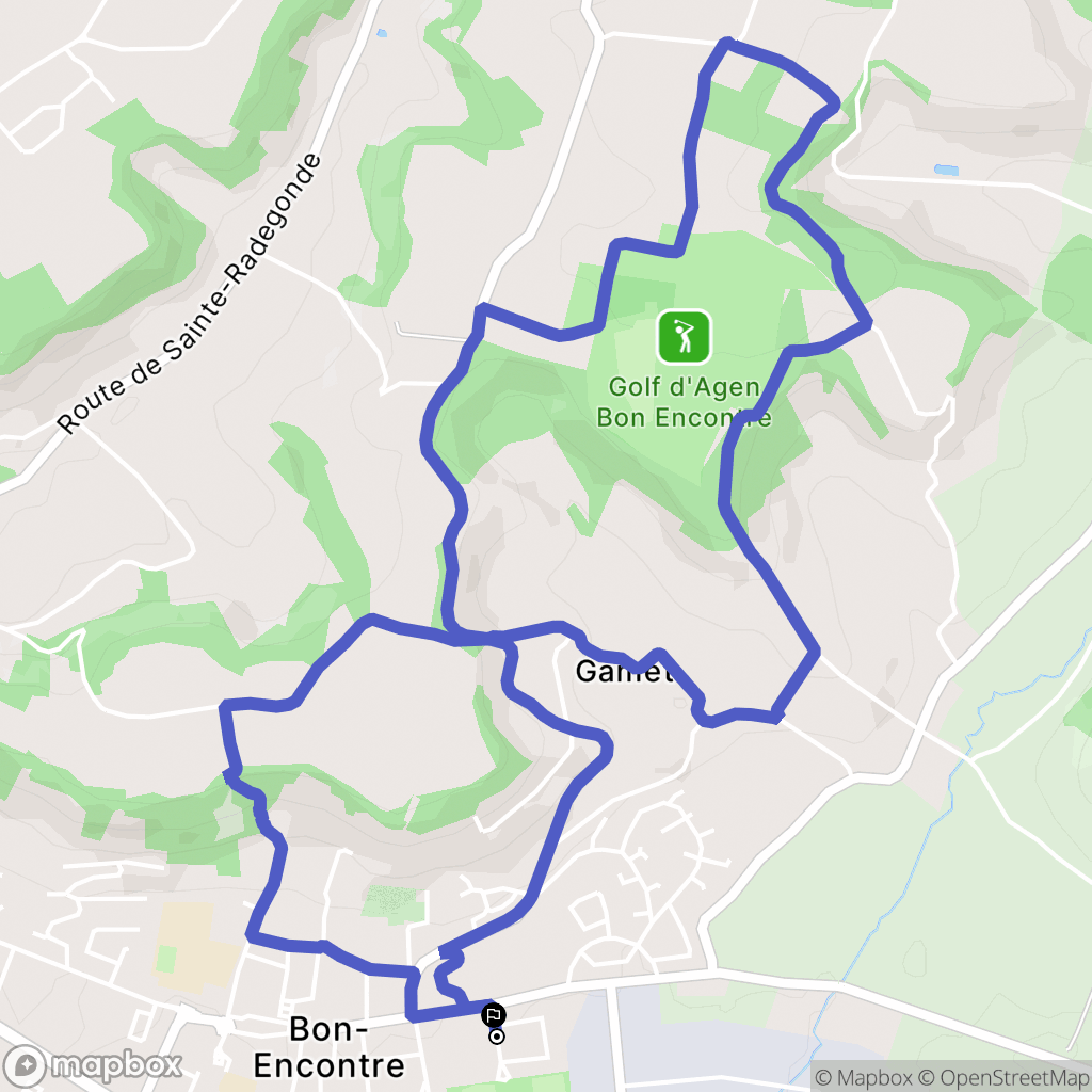 Bon-Encontre : carte du parcours de randonnée - France