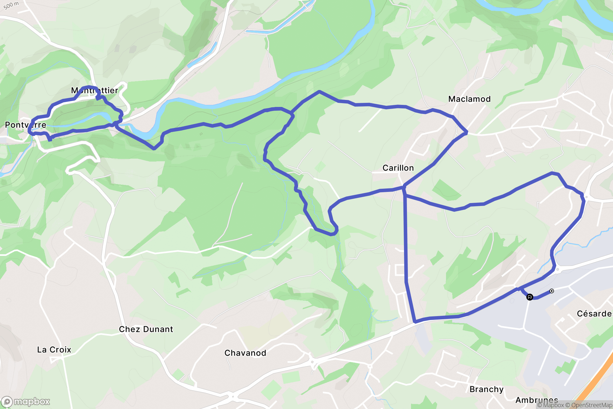 Annecy : carte du parcours de randonnée - France