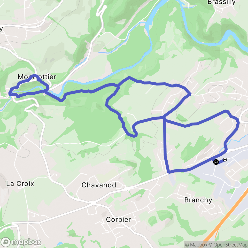 Annecy : carte du parcours de randonnée - France