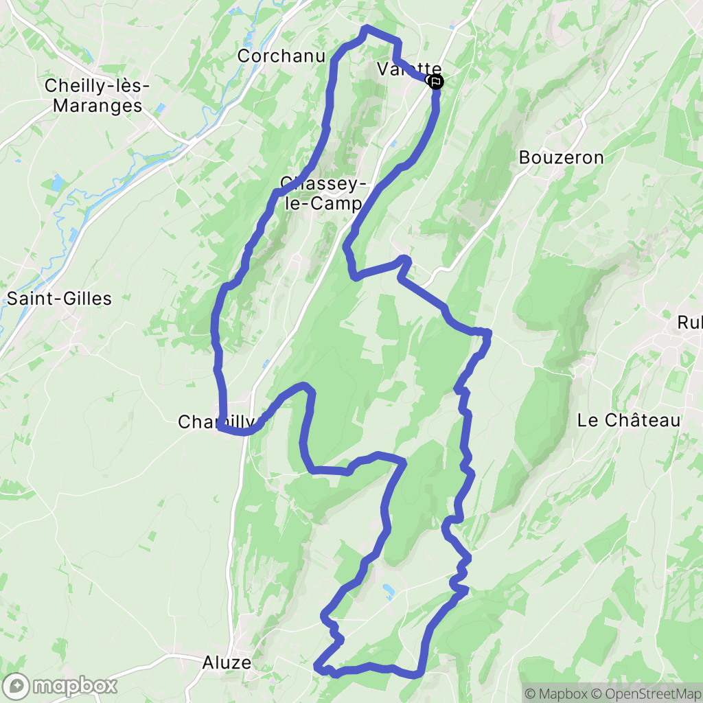 Chassey-le-Camp : carte du parcours de randonnée - France