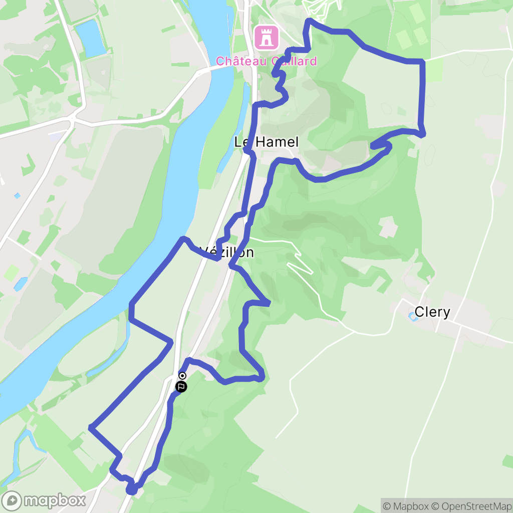Vézillon : carte du parcours de randonnée - France