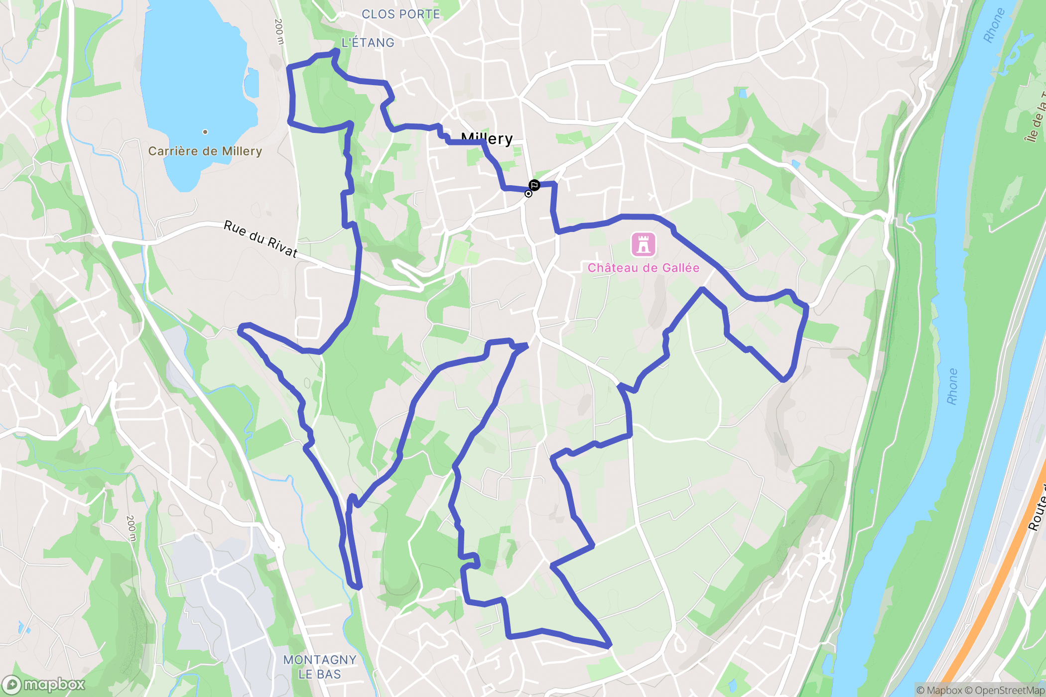 Millery : carte du parcours de randonnée - France