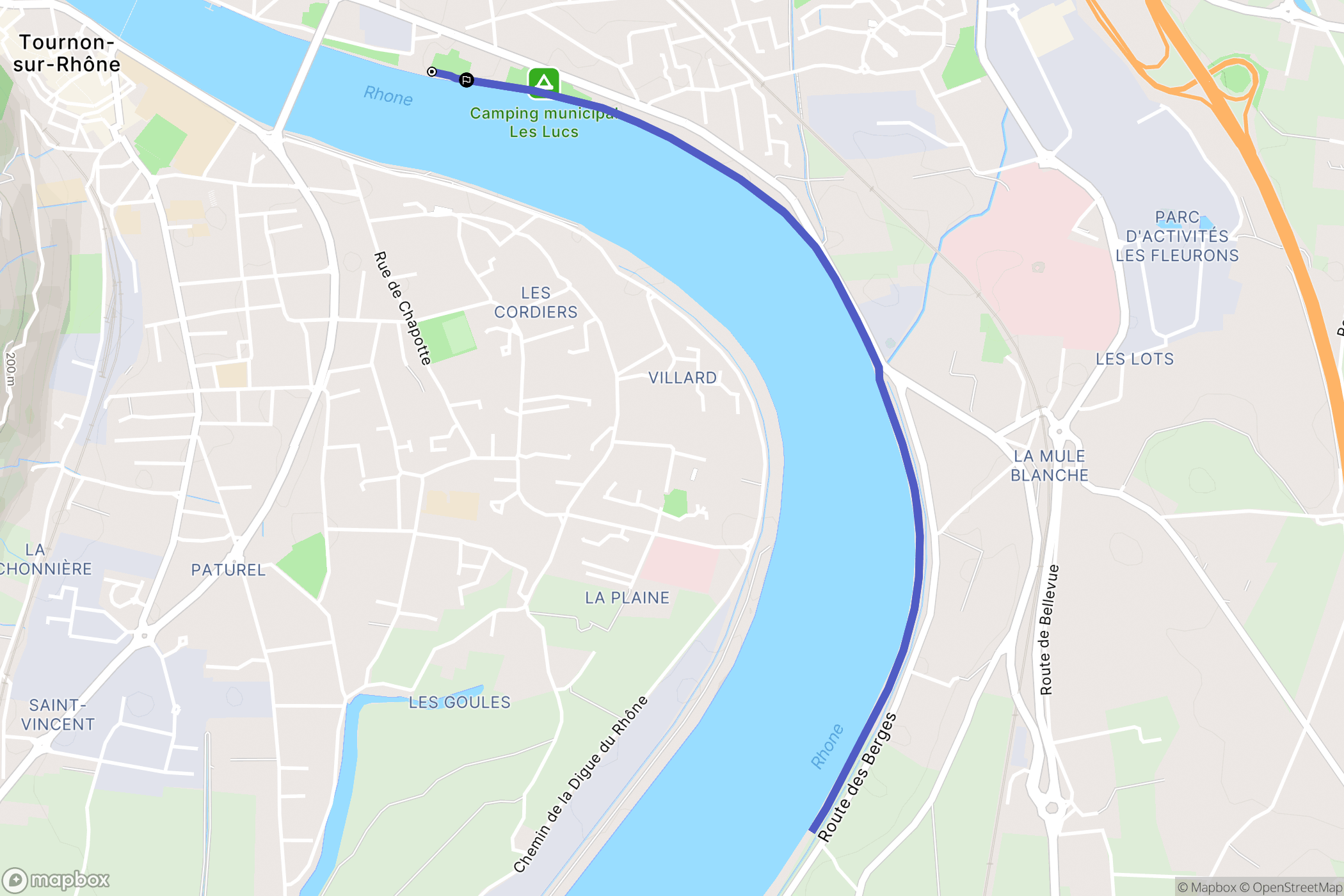 Tain-l'Hermitage : carte du parcours de randonnée - France