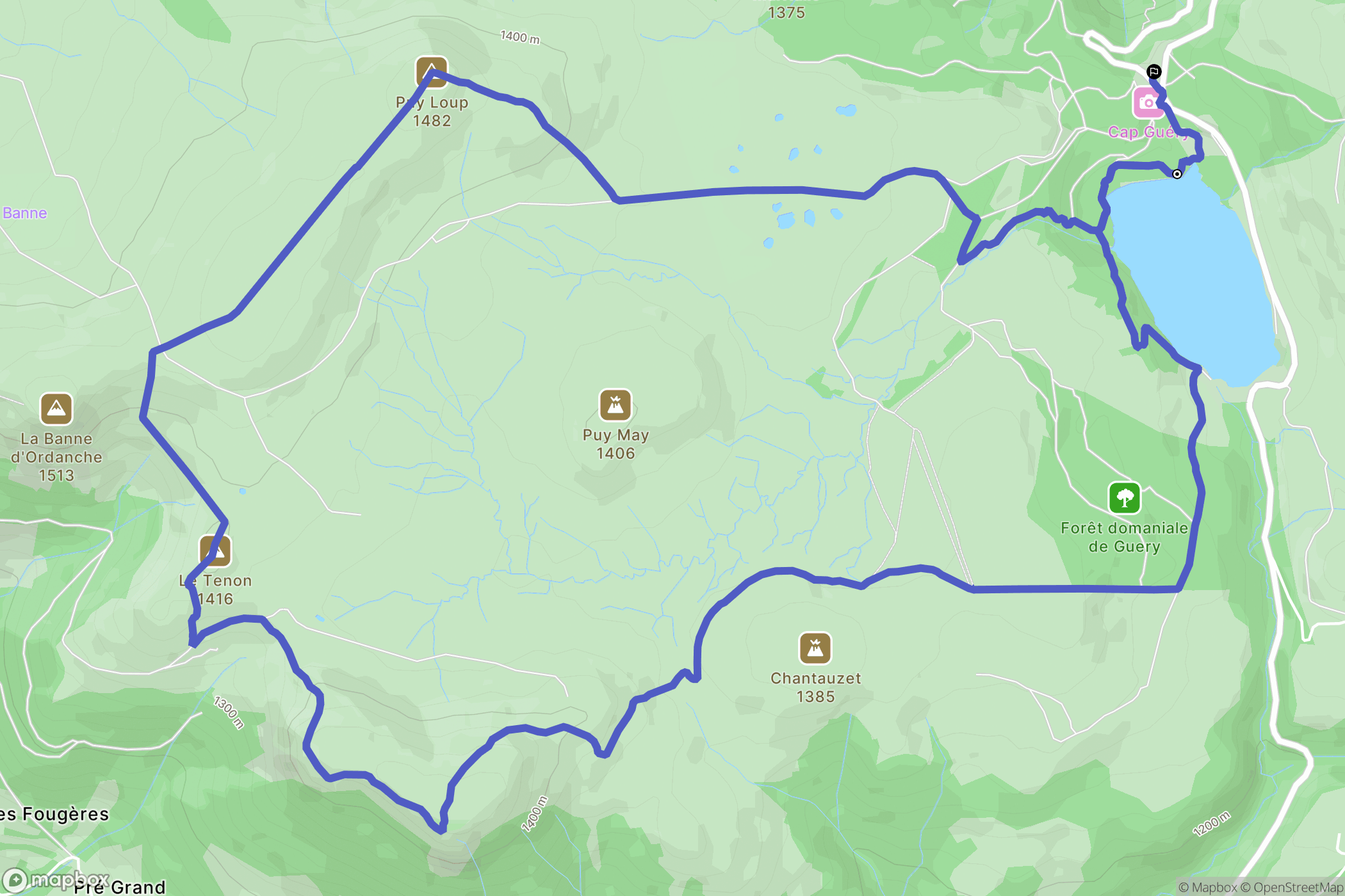 Perpezat : carte du parcours de randonnée - France