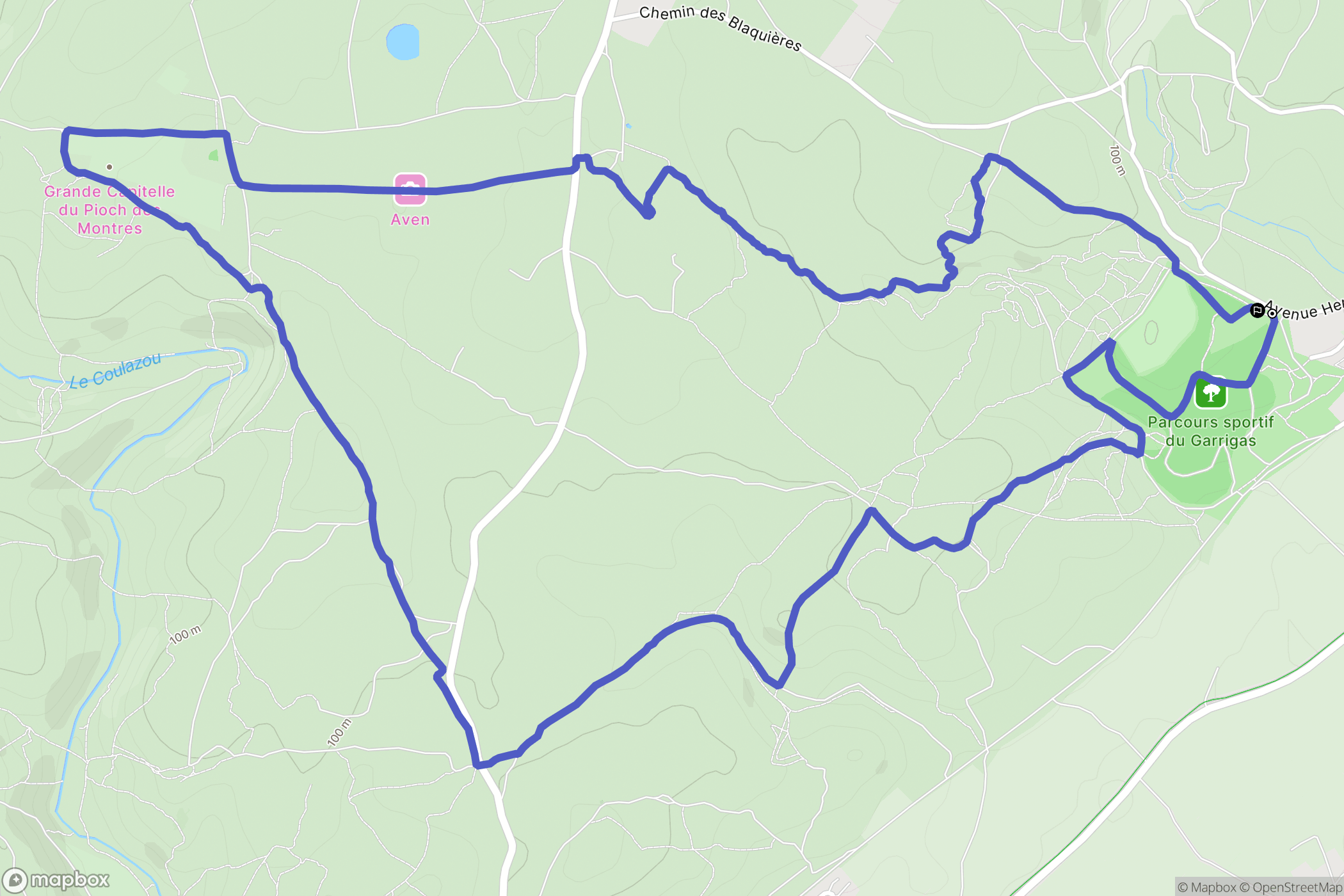 Pignan : carte du parcours de randonnée - France