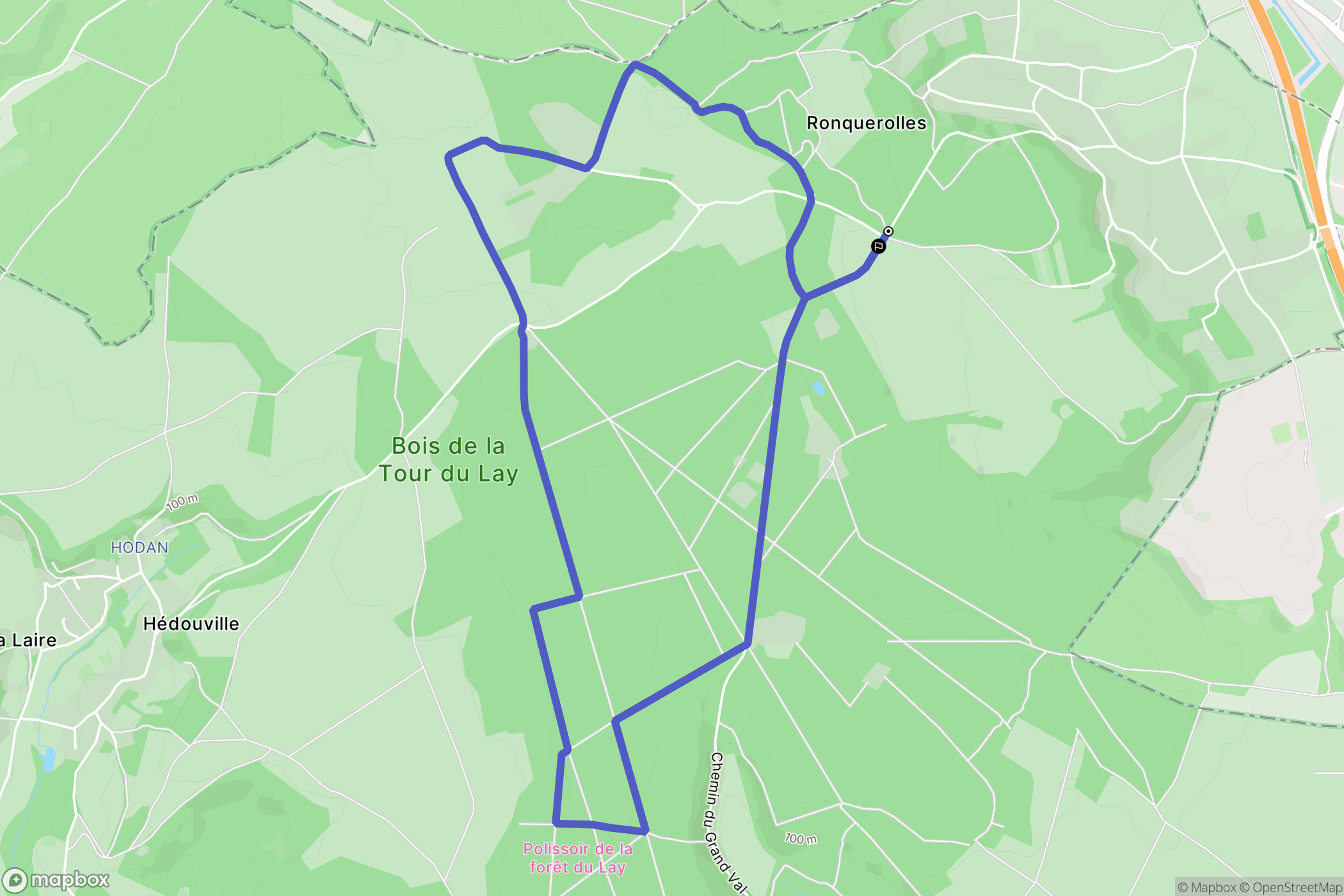 Ronquerolles : carte du parcours de randonnée - France