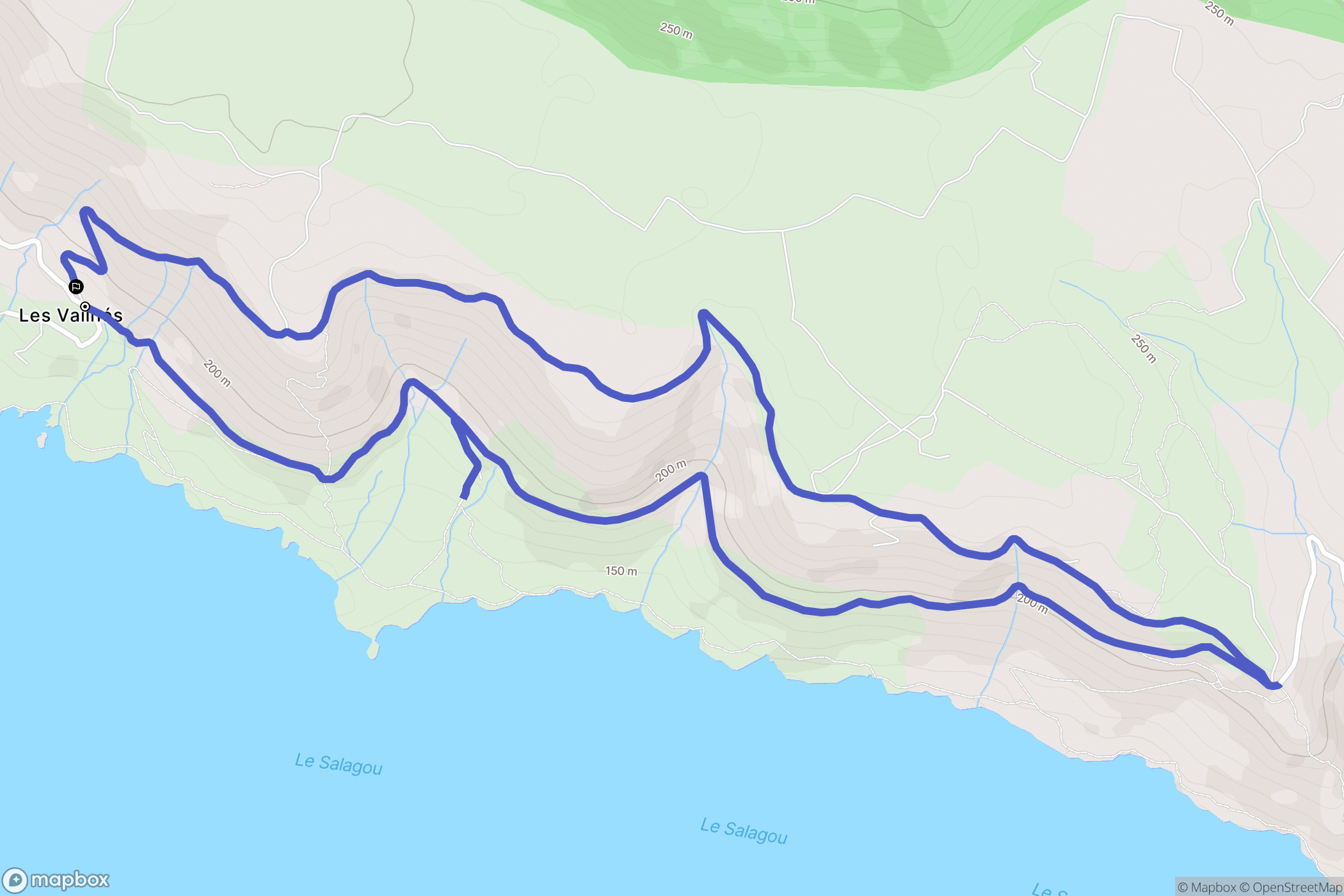 Celles : carte du parcours de randonnée - France