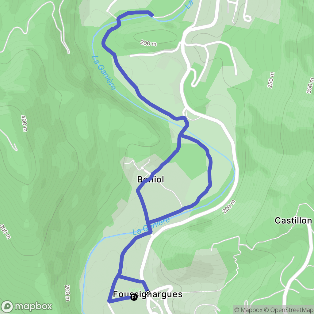 Bessèges : carte du parcours de randonnée - France