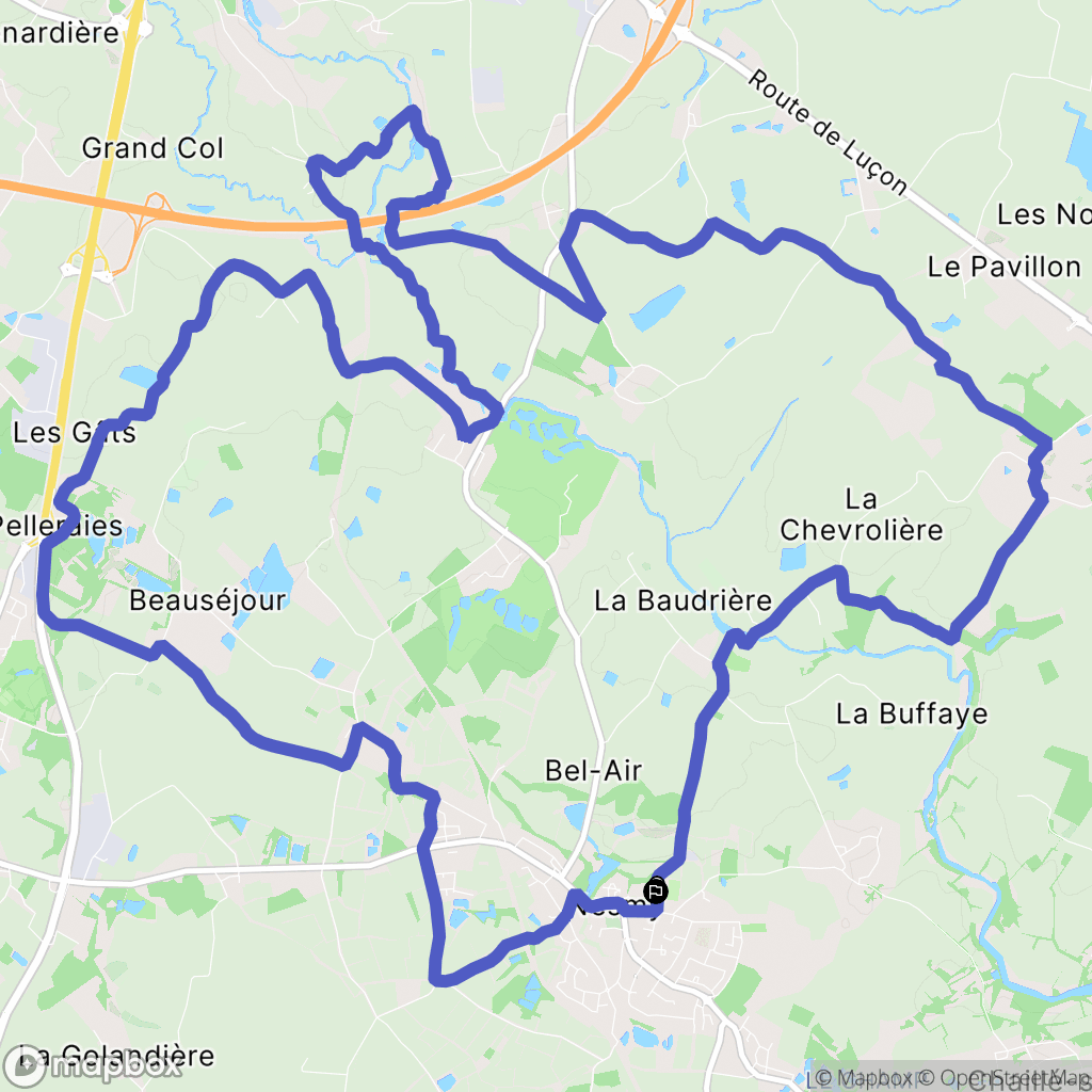 Nesmy : carte du parcours de randonnée - France