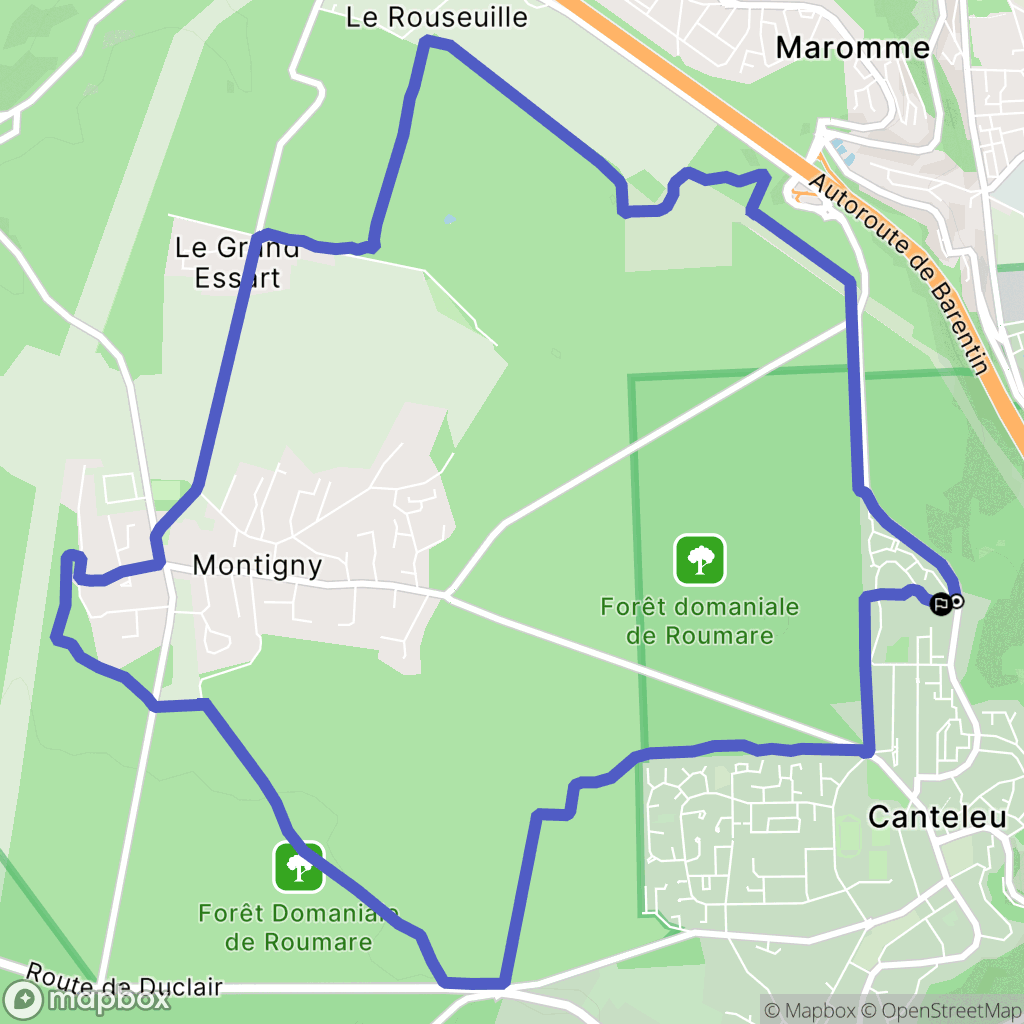 Canteleu : carte du parcours de randonnée - France