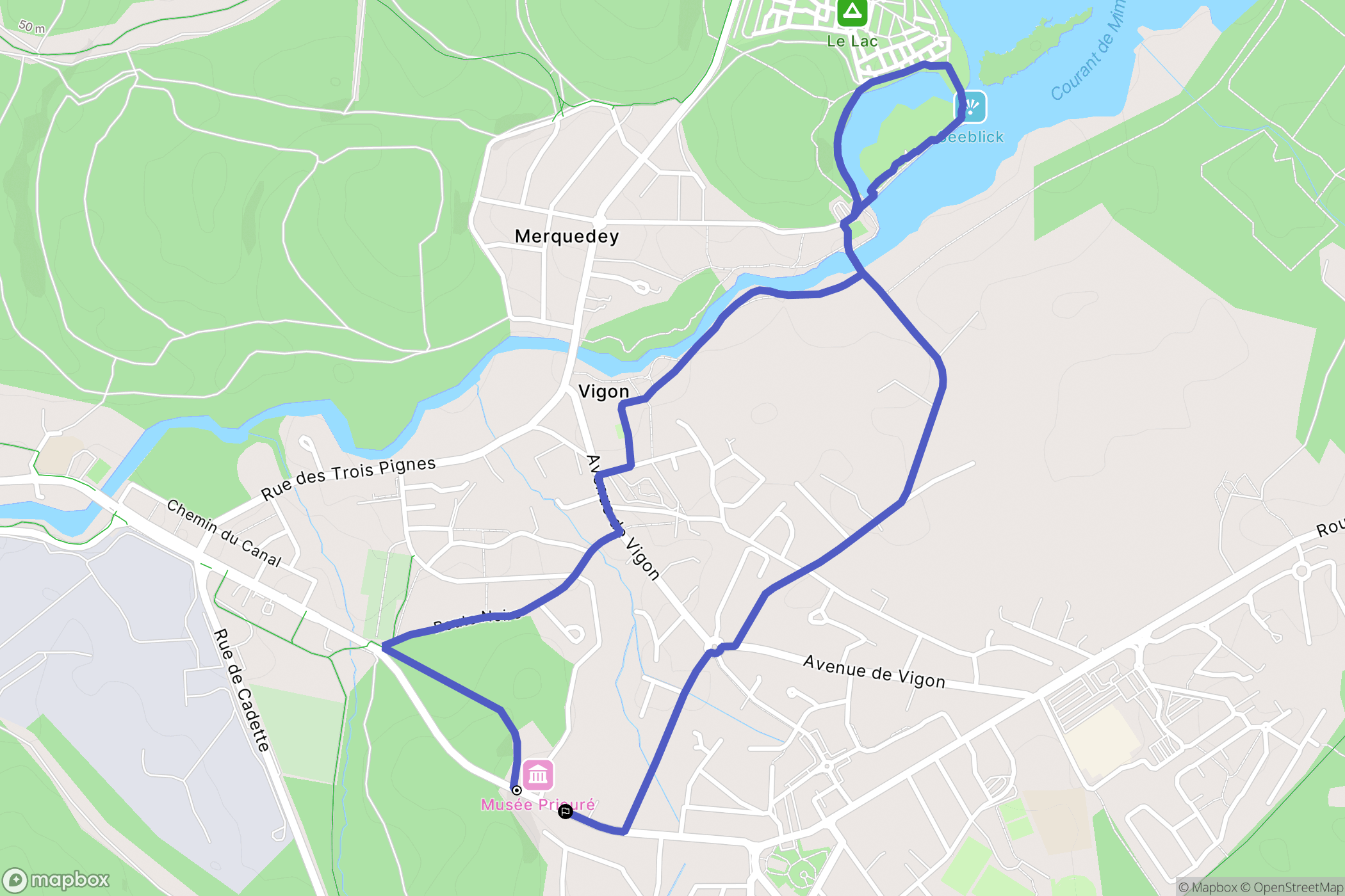 Mimizan : carte du parcours de randonnée - France