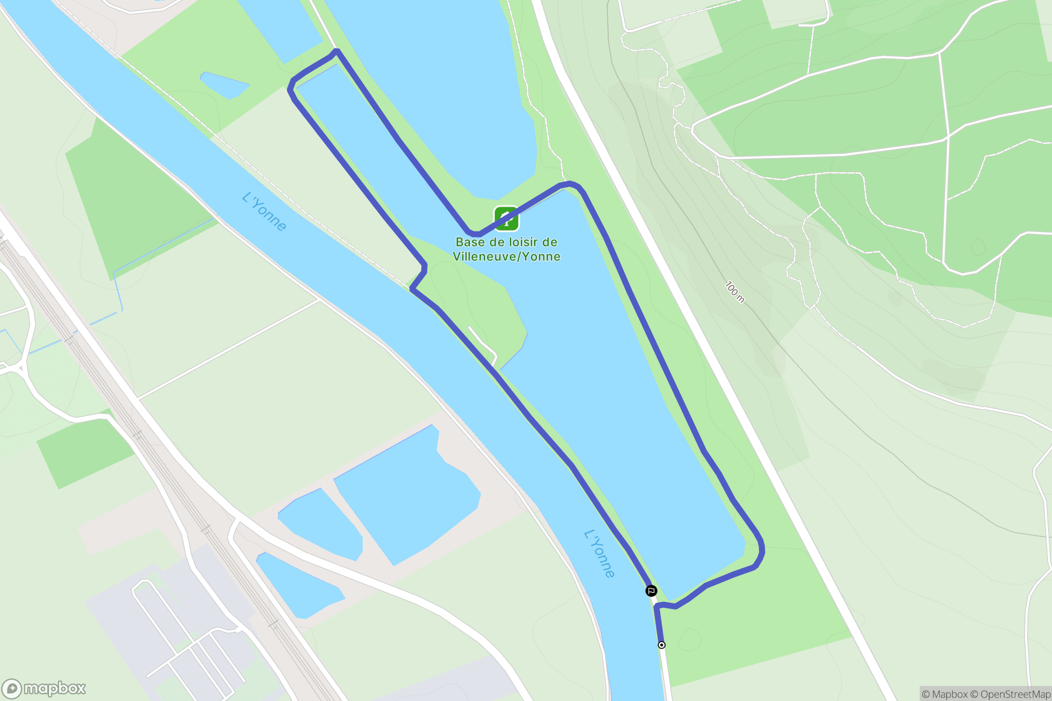 Villeneuve-sur-Yonne : carte du parcours de randonnée - France