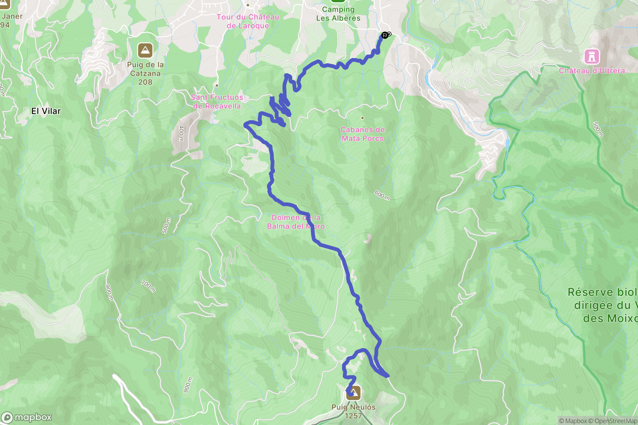 Sorède : carte du parcours de randonnée - France