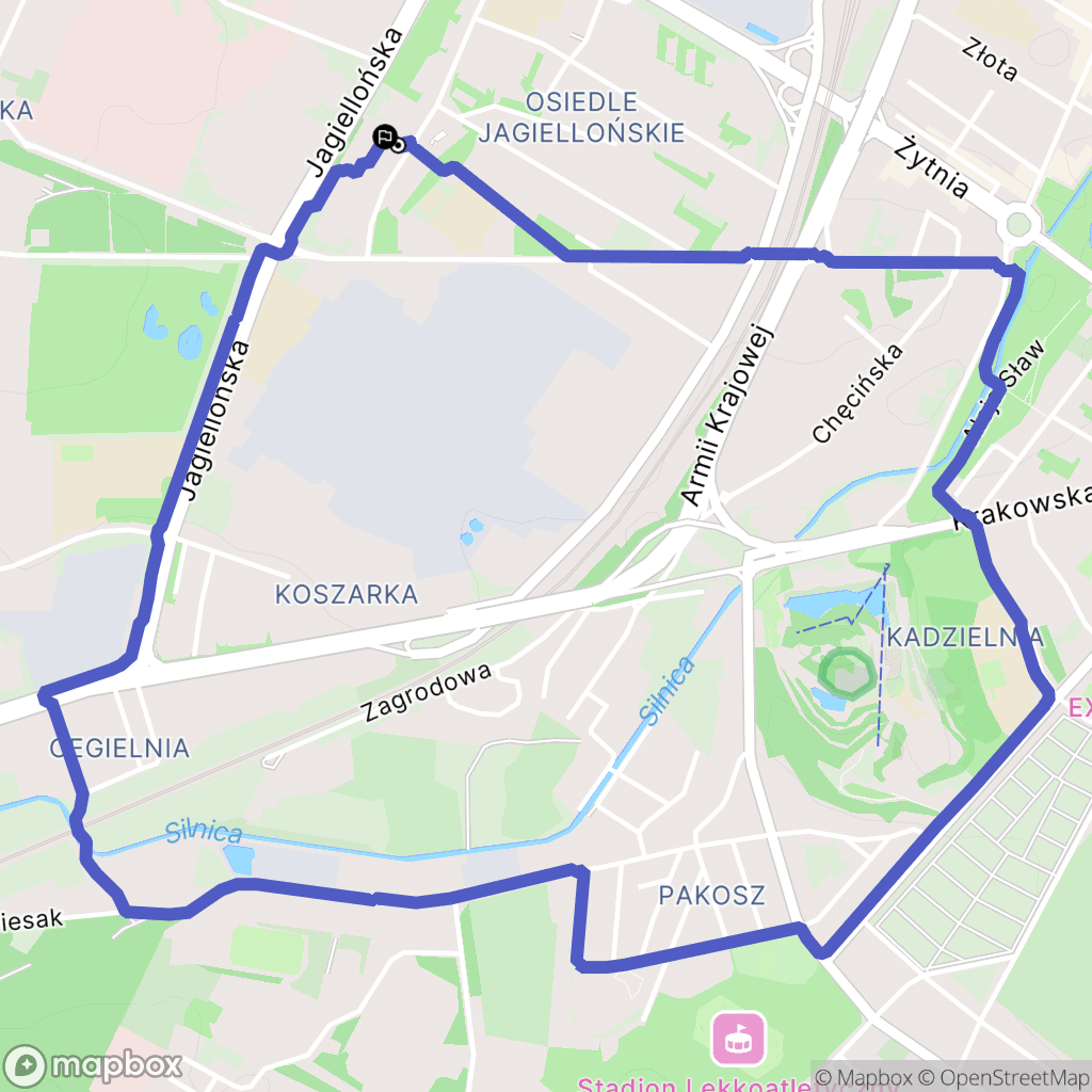 Kielce: mapa trasy - Poland
