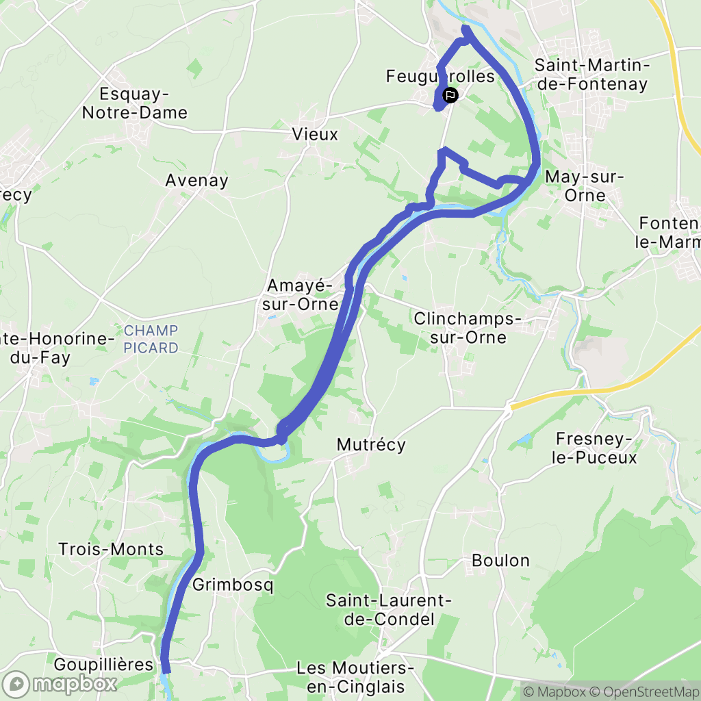Feuguerolles-Bully : carte du parcours de randonnée - France