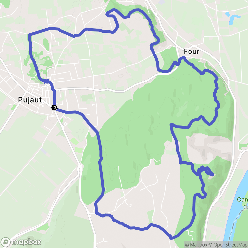 Pujaut : carte du parcours de randonnée - France