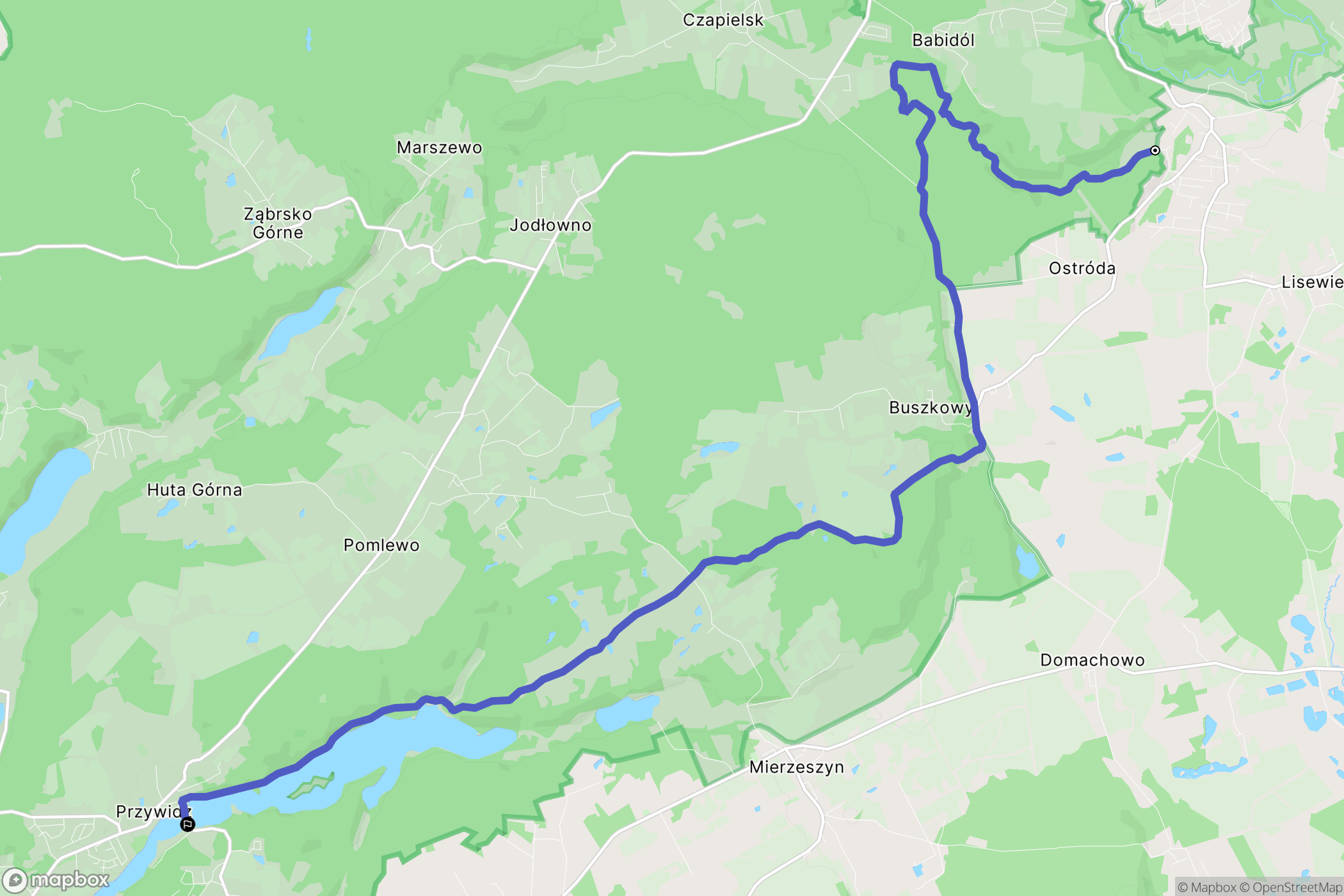 Pręgowo: mapa trasy - Poland