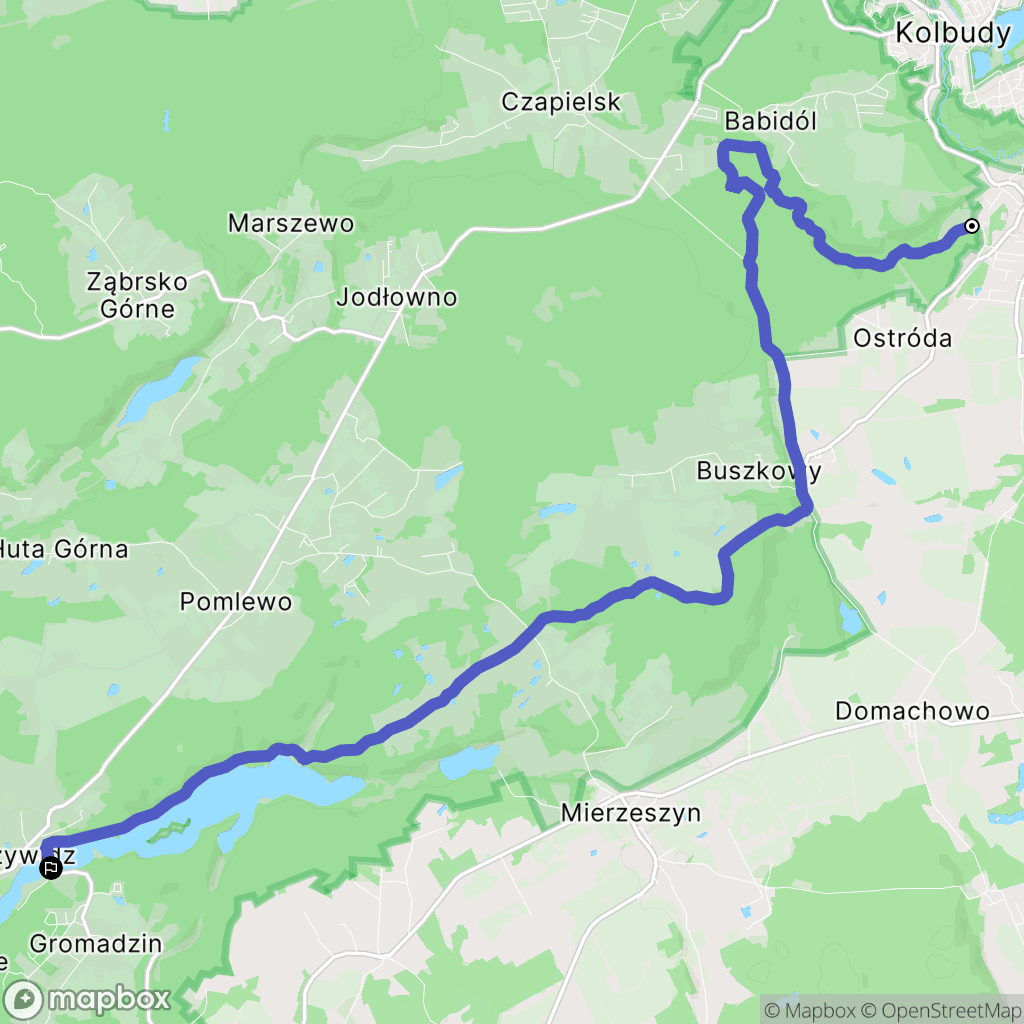 Pręgowo: mapa trasy - Poland
