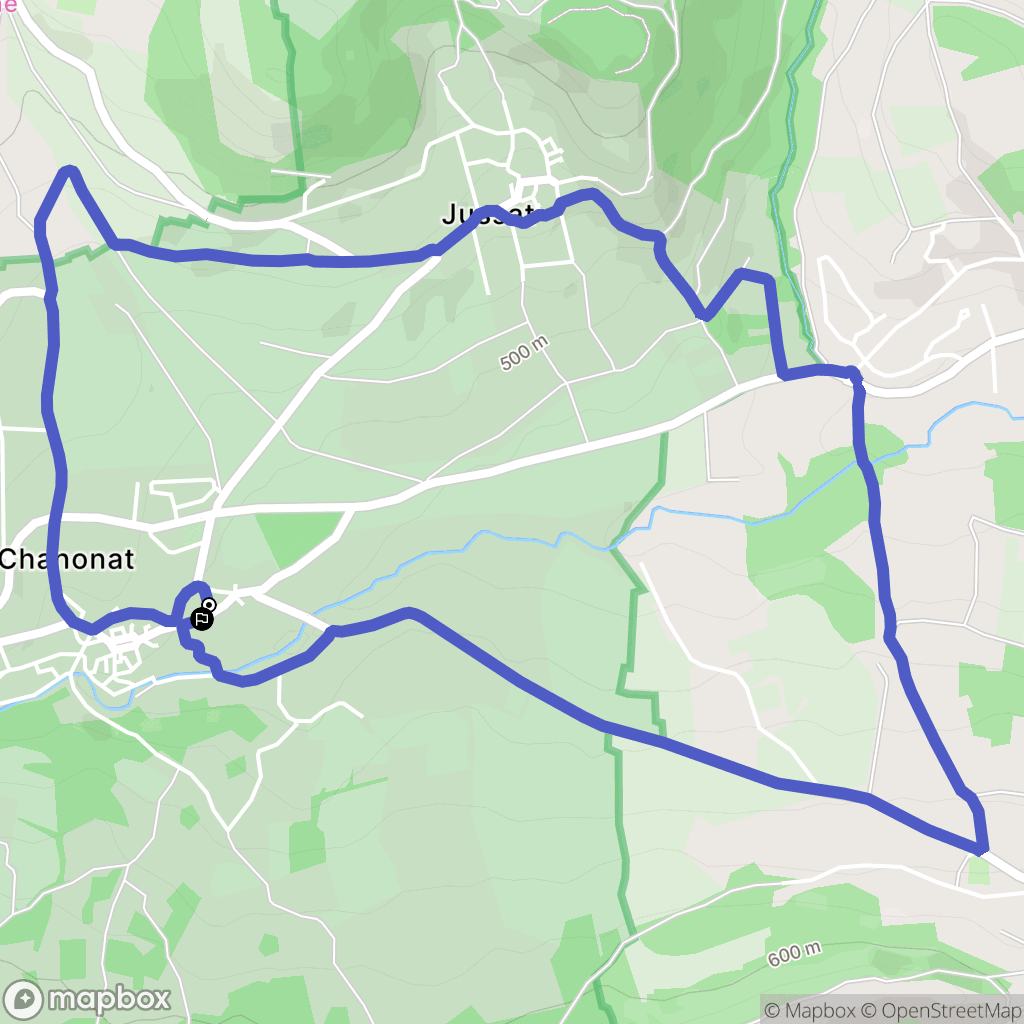 Chanonat : carte du parcours de randonnée - France