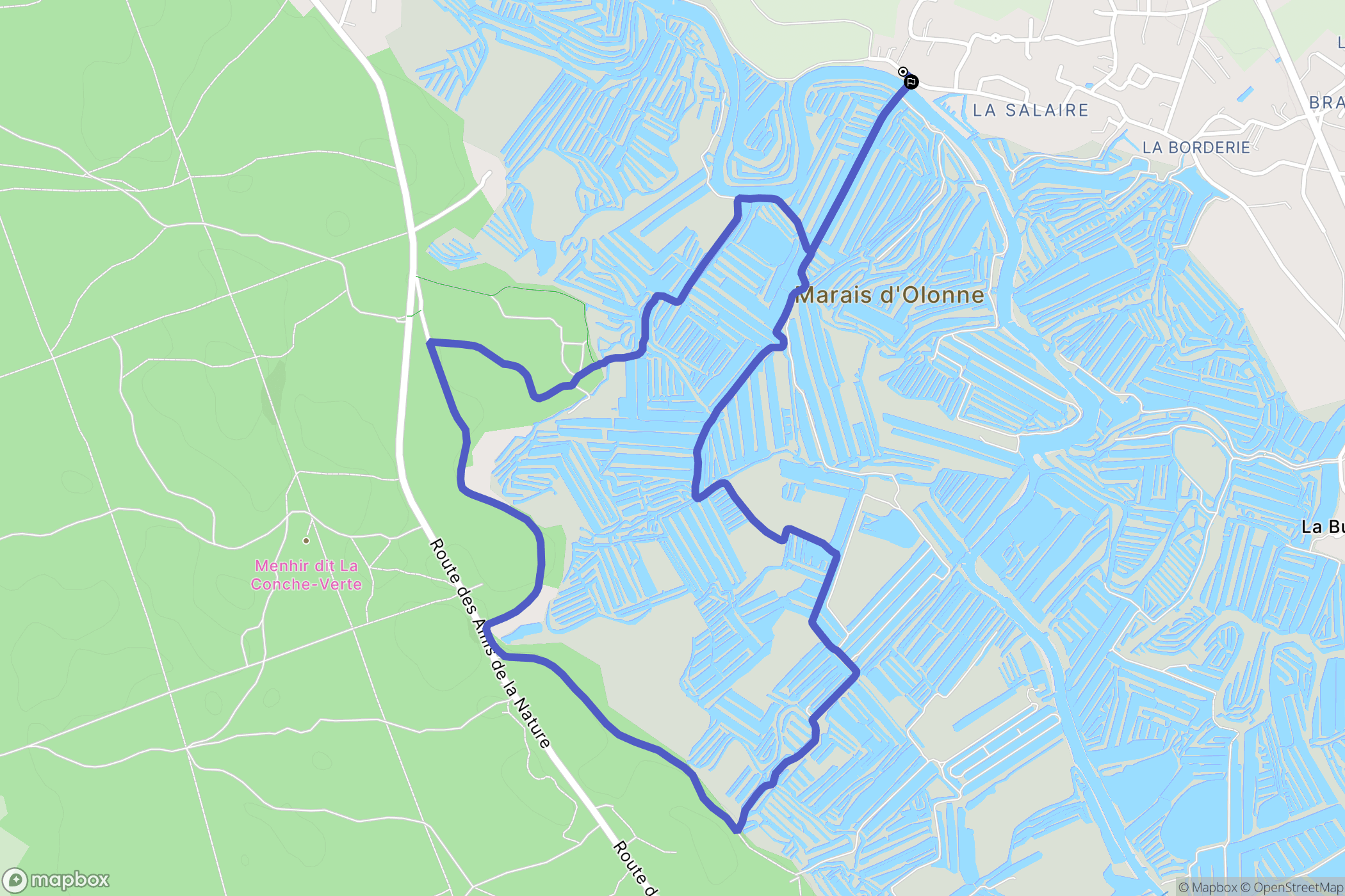 L'Île-d'Olonne : carte du parcours de randonnée - France