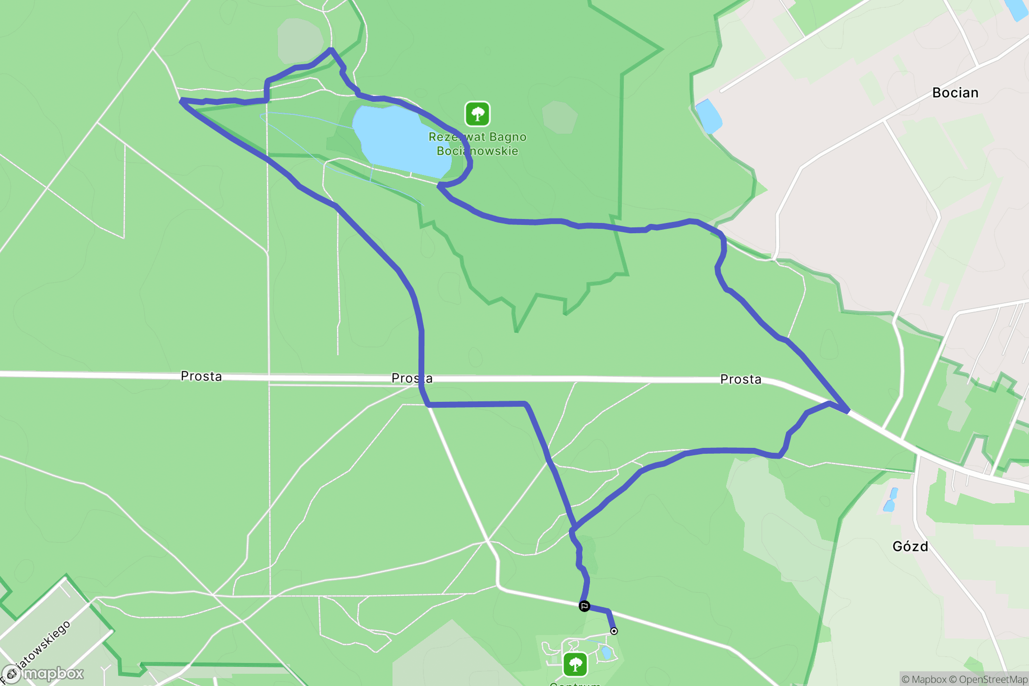 Celestynów: mapa trasy - Poland
