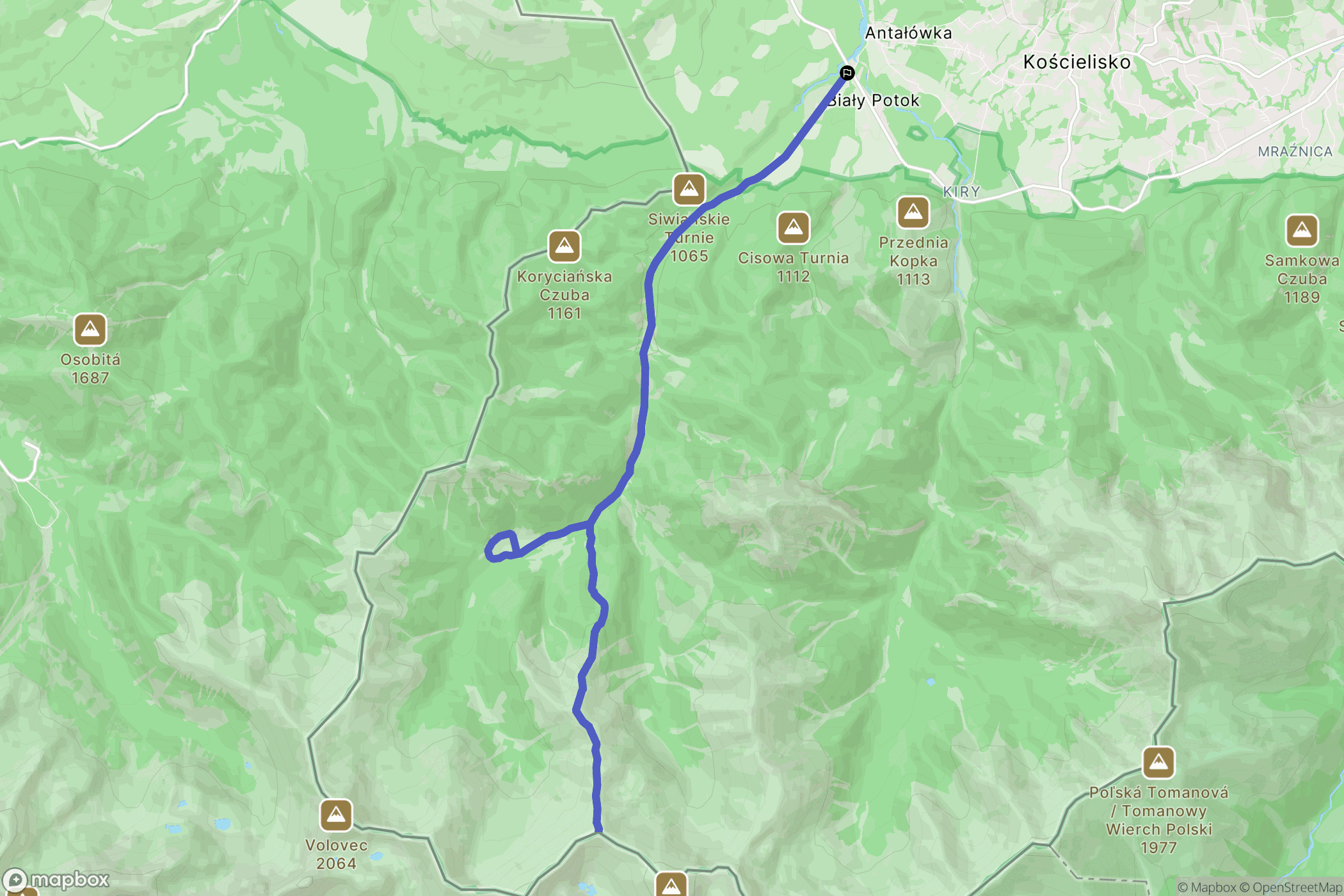 Witów: mapa trasy - Poland