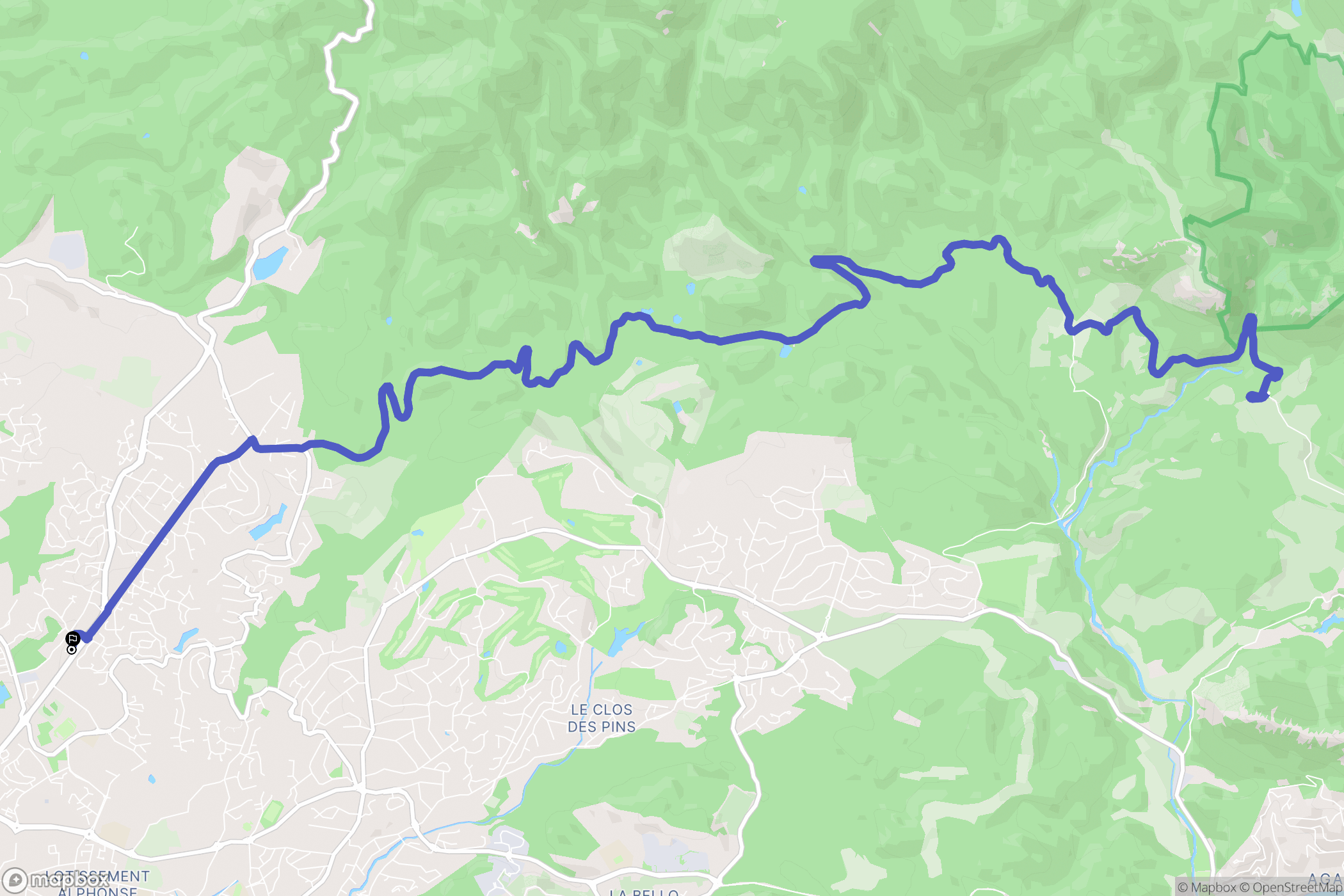 Fréjus : carte du parcours de randonnée - France