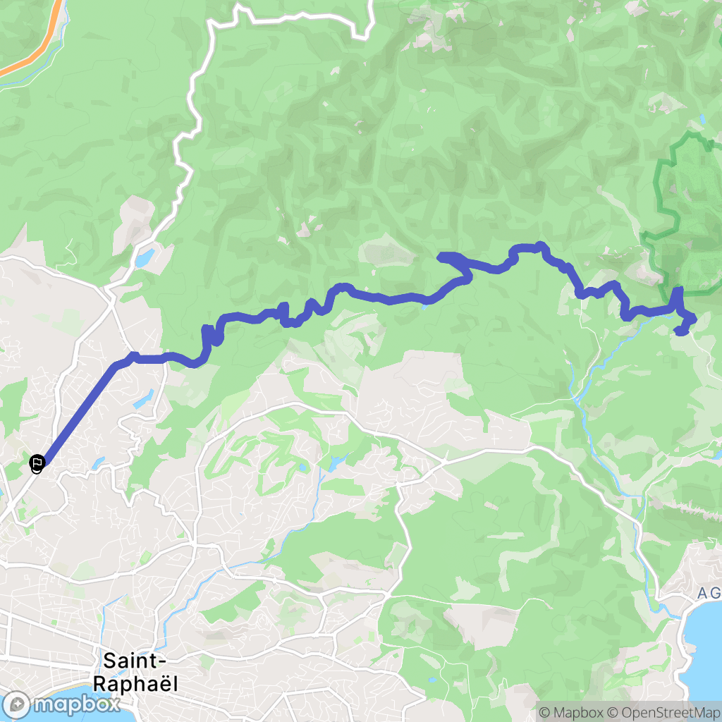 Fréjus : carte du parcours de randonnée - France