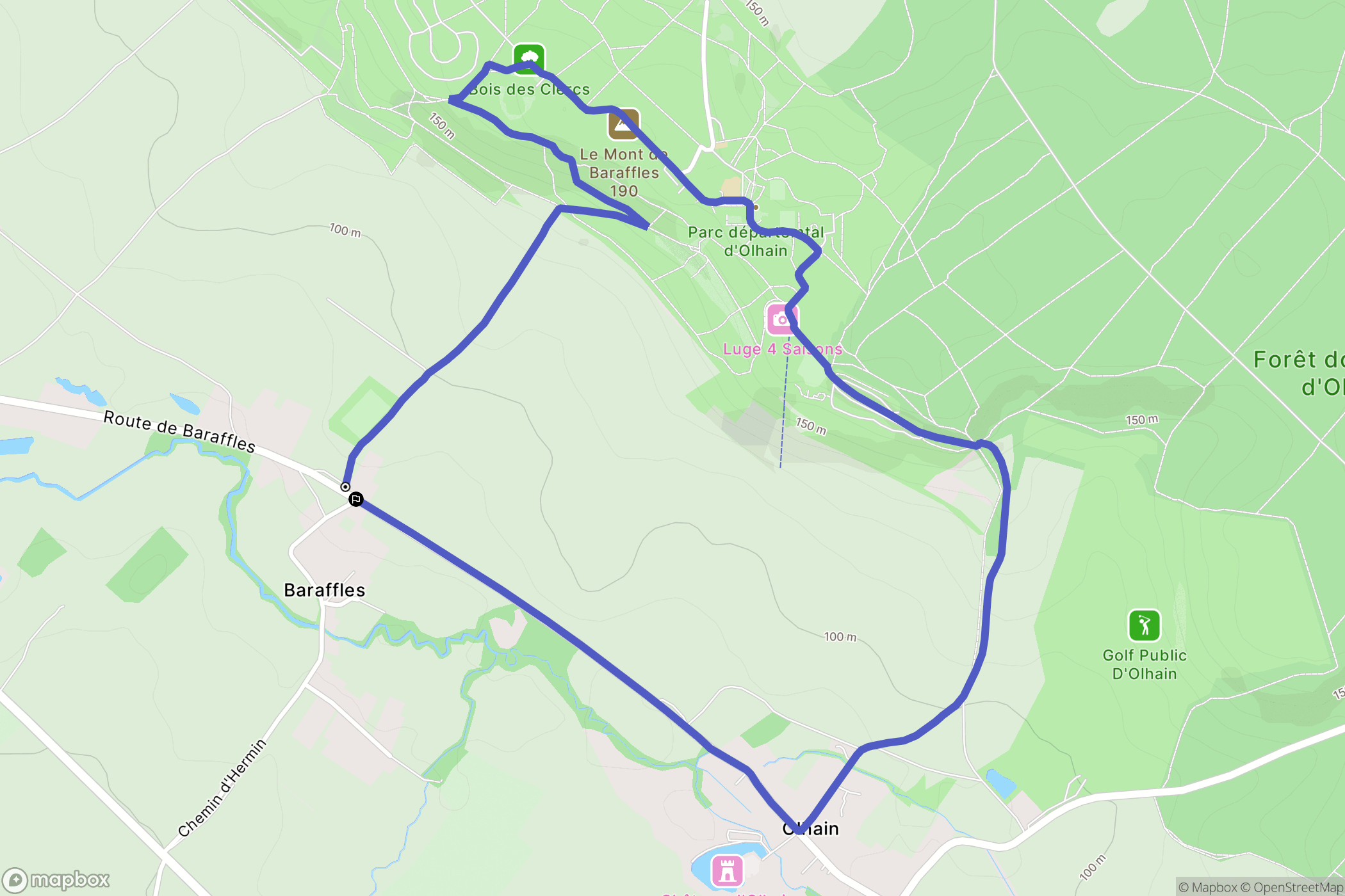 Rebreuve-Ranchicourt : carte du parcours de randonnée - France