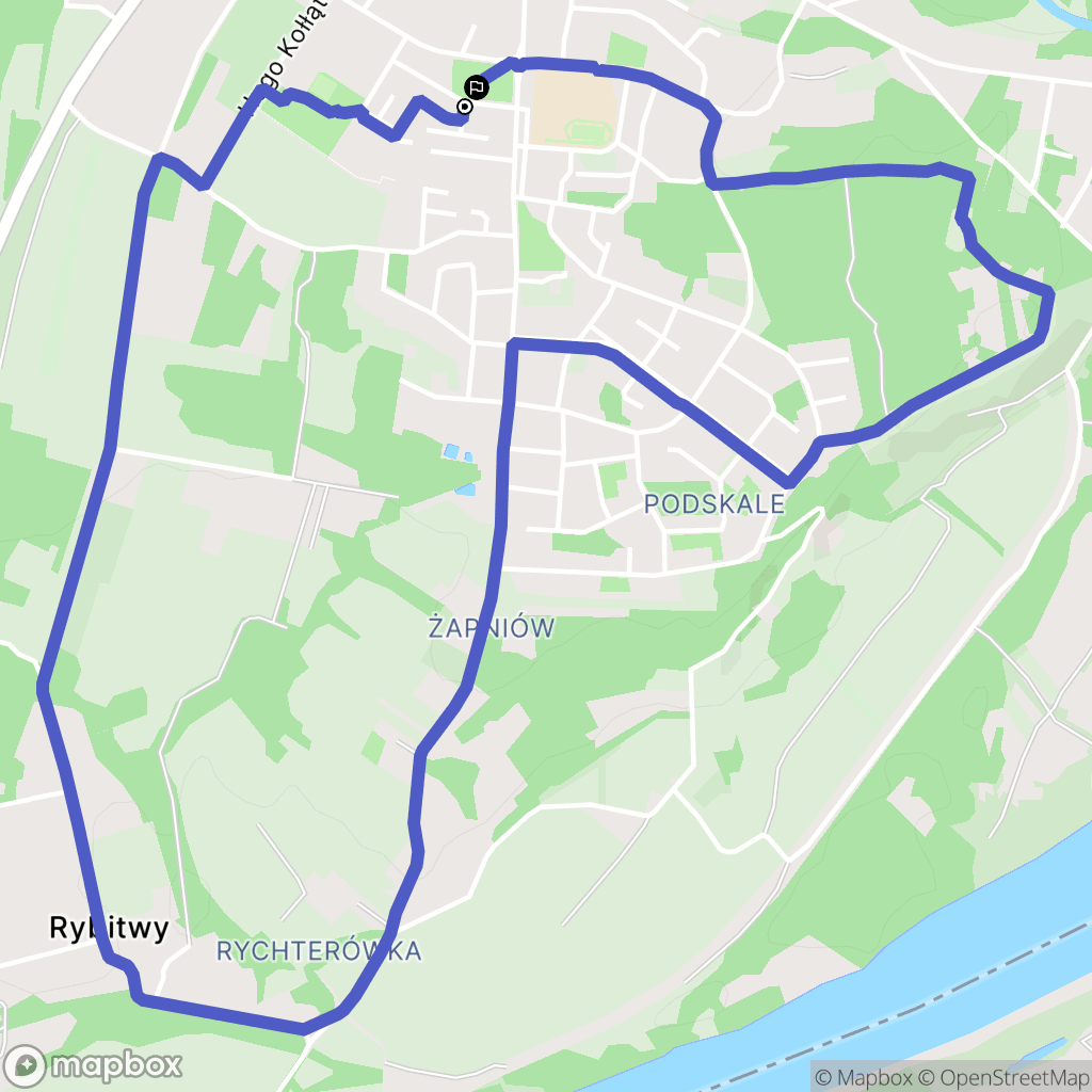 Połaniec: mapa trasy - Poland