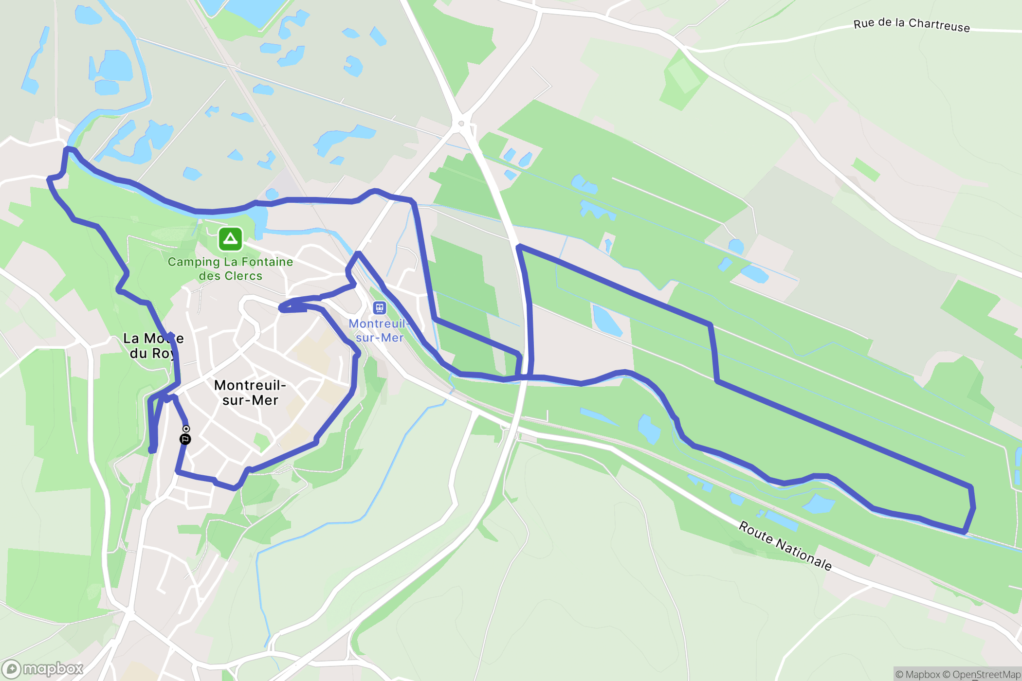 Montreuil-sur-Mer : carte du parcours de randonnée - France