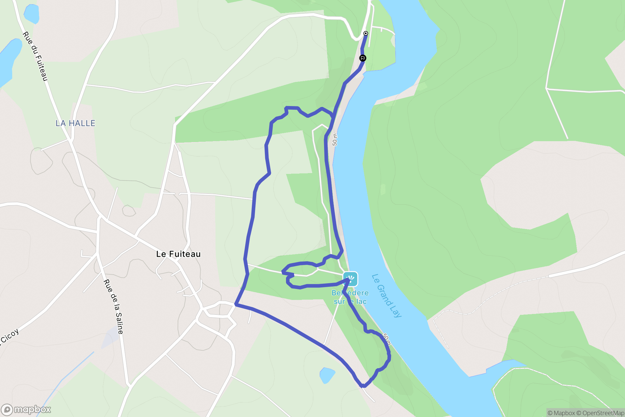 Chantonnay : carte du parcours de randonnée - France