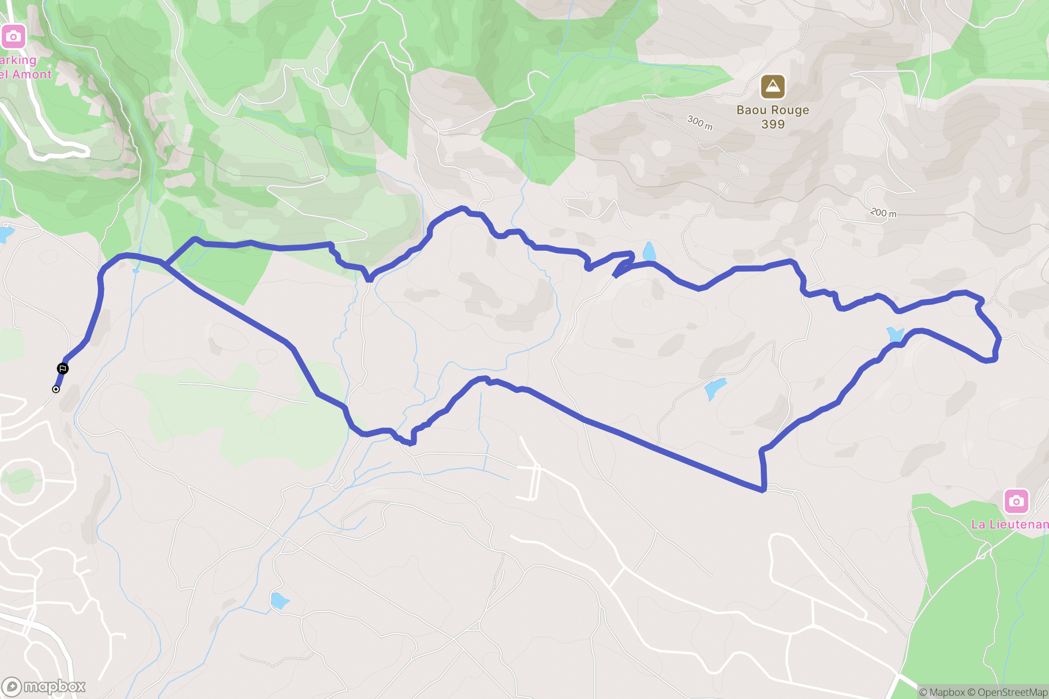 Roquebrune-sur-Argens : carte du parcours de randonnée - France