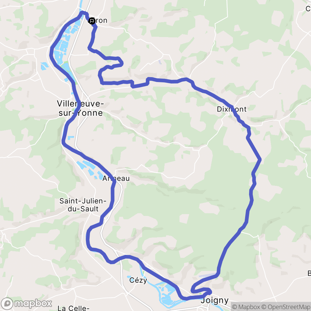 Véron : carte du parcours de randonnée - France
