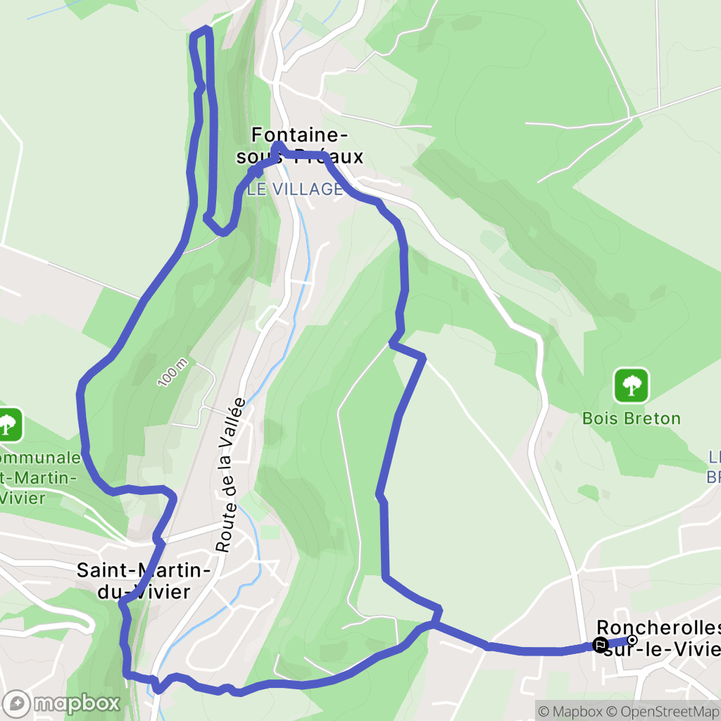 Roncherolles-sur-le-Vivier : carte du parcours de randonnée - France