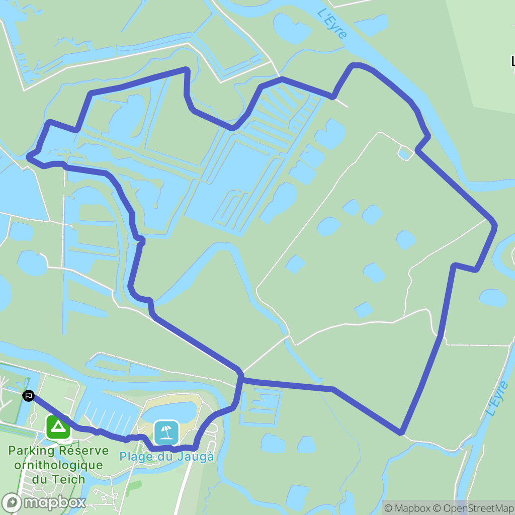 Le Teich : carte du parcours de randonnée - France