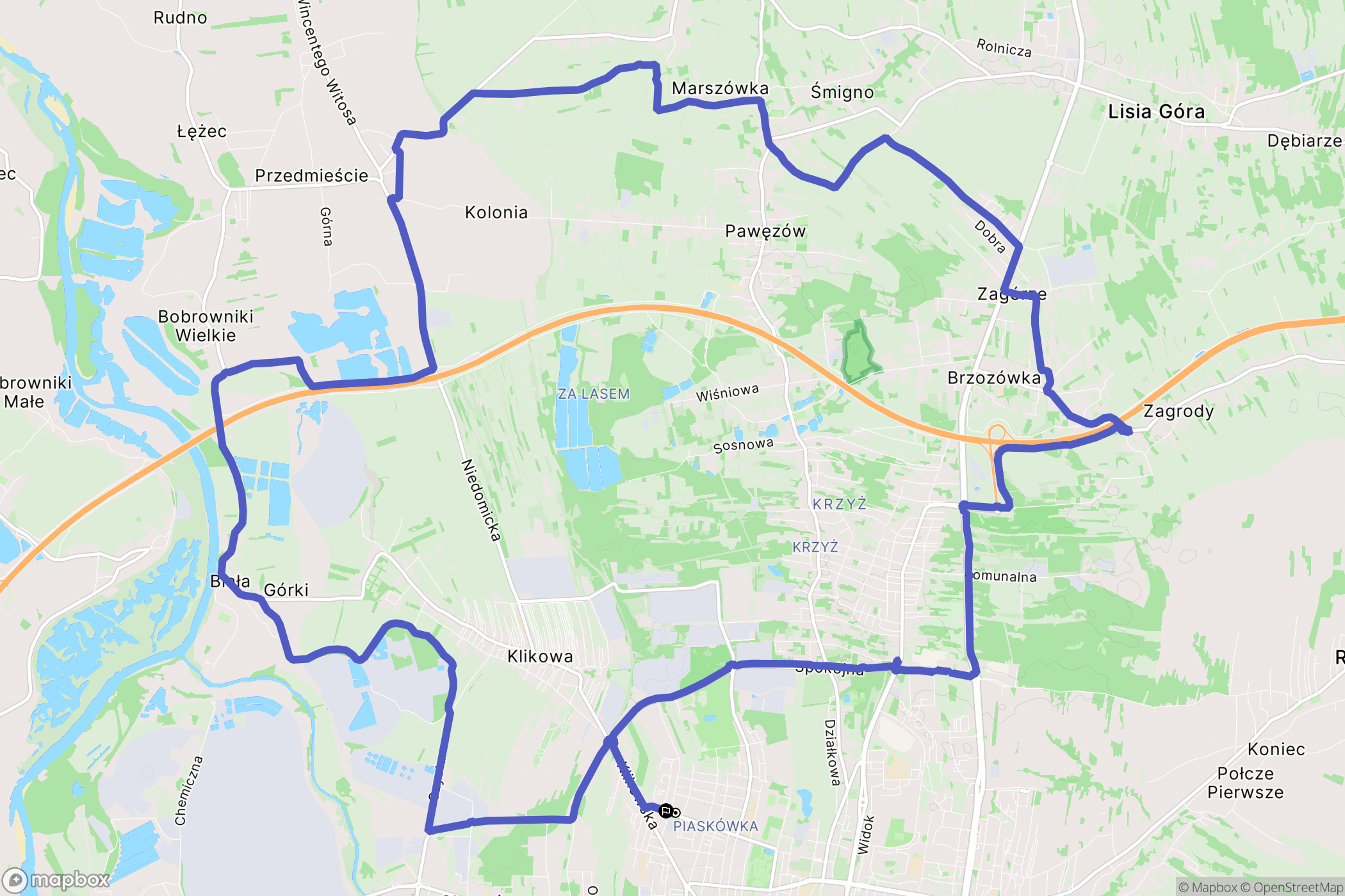 Tarnów: mapa trasy - Poland