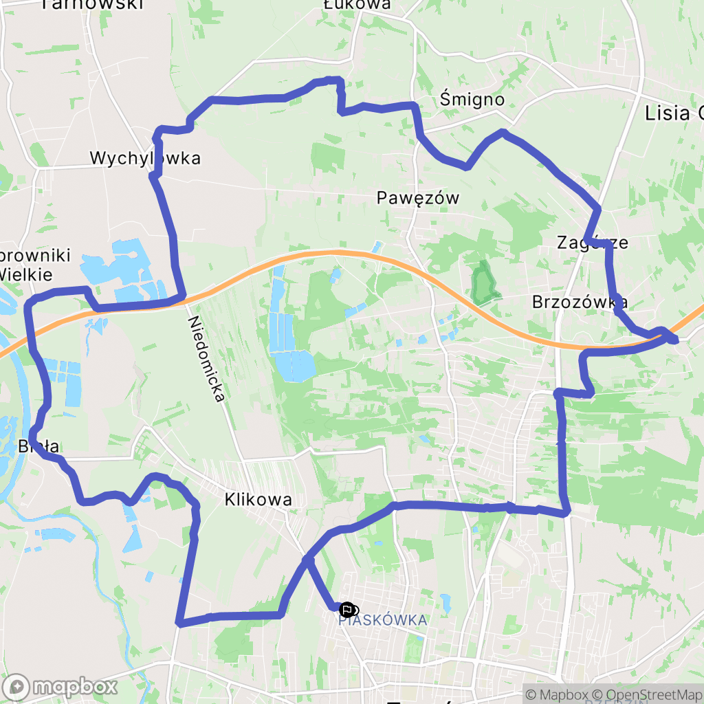 Tarnów: mapa trasy - Poland