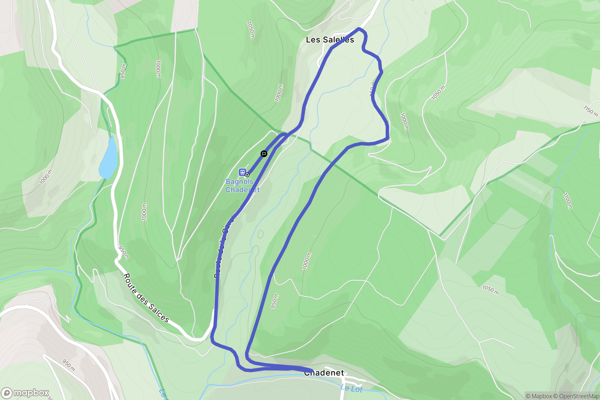 Chadenet : carte du parcours de randonnée - France